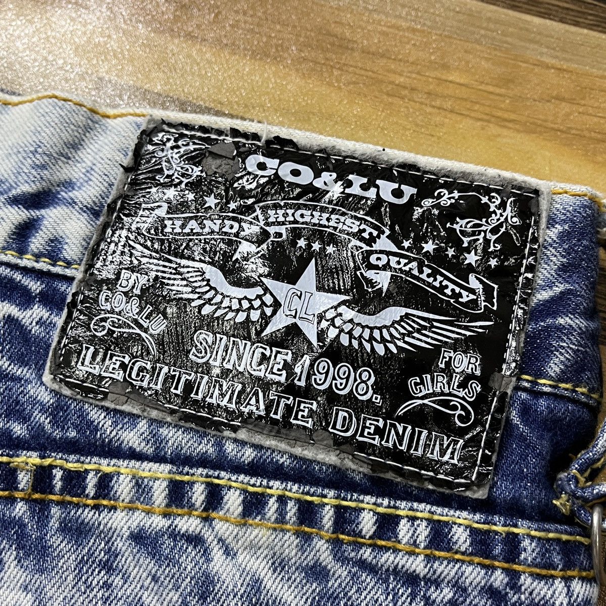 Japanese Brand Distressed Co & Lu Distressed Denim Mudwash Straight Cut Size US 31 - 13 Thumbnail