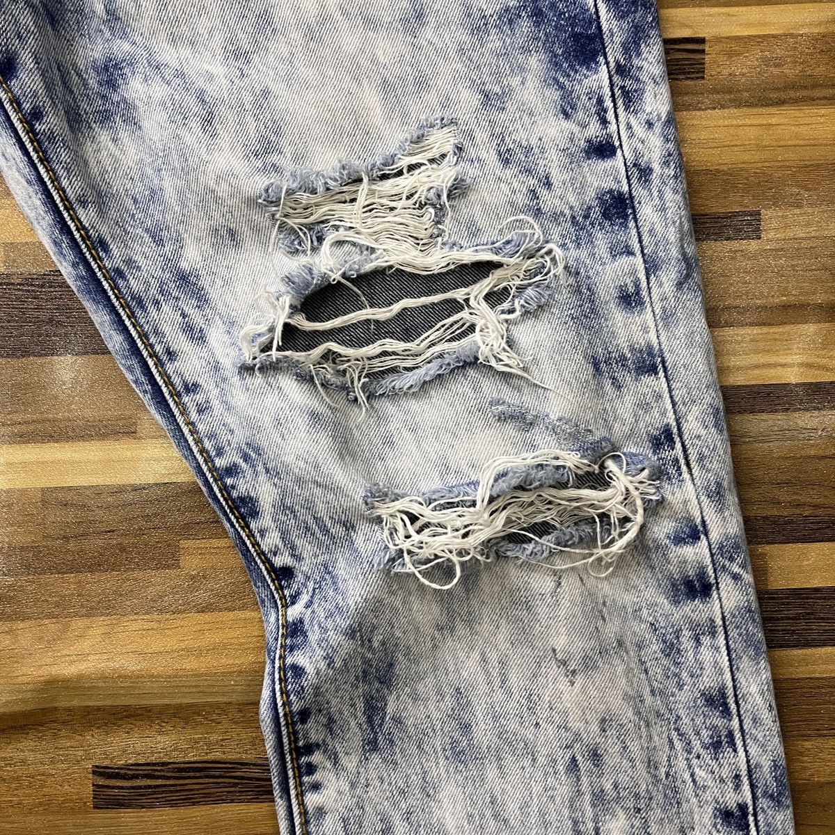 Japanese Brand Distressed Co & Lu Distressed Denim Mudwash Straight Cut Size US 31 - 10 Thumbnail