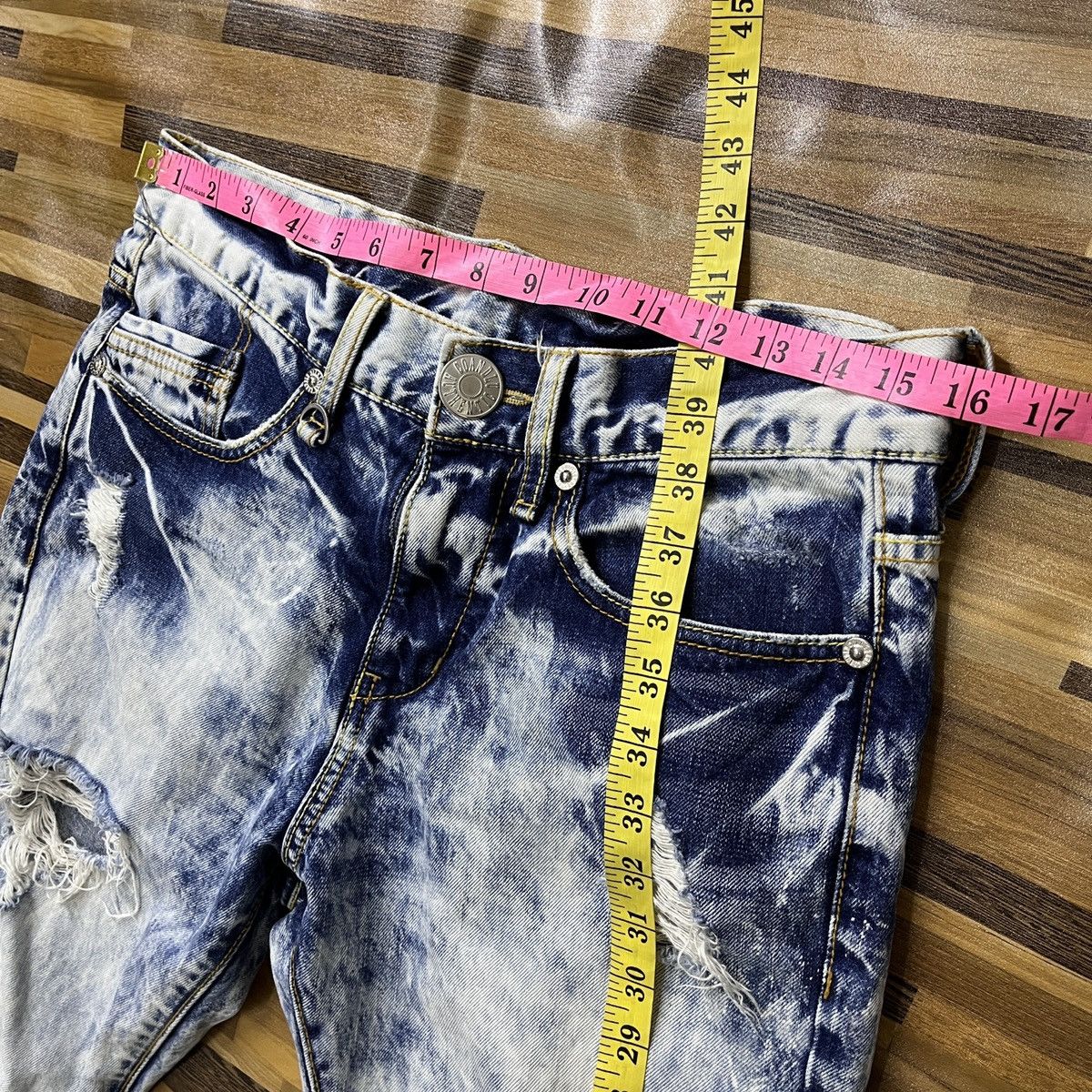 Japanese Brand Distressed Co & Lu Distressed Denim Mudwash Straight Cut Size US 31 - 2 Thumbnail