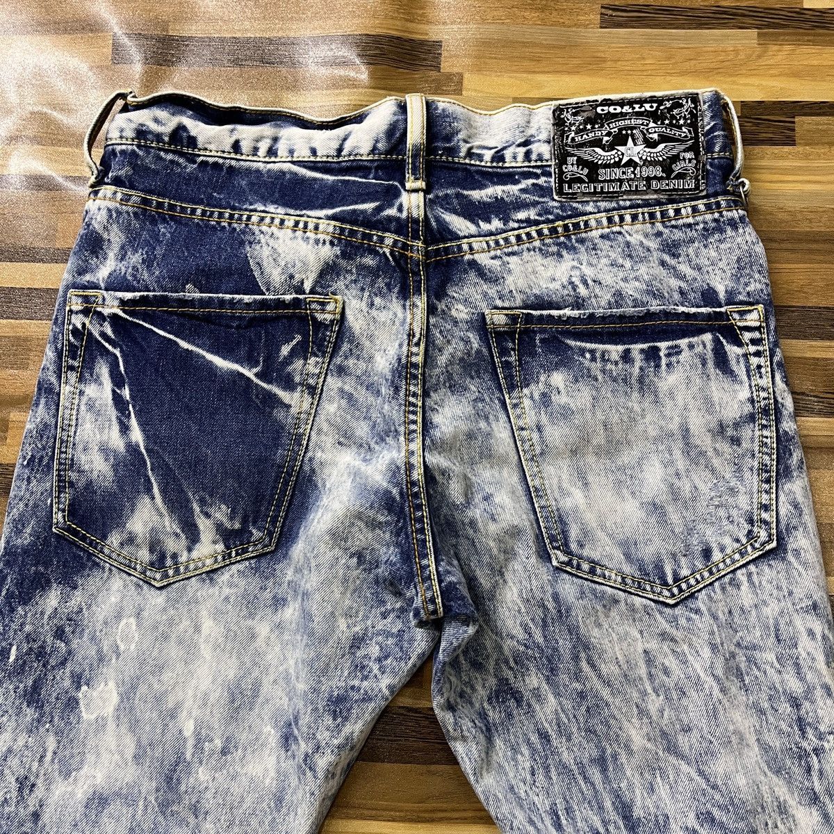Japanese Brand Distressed Co & Lu Distressed Denim Mudwash Straight Cut Size US 31 - 14 Thumbnail