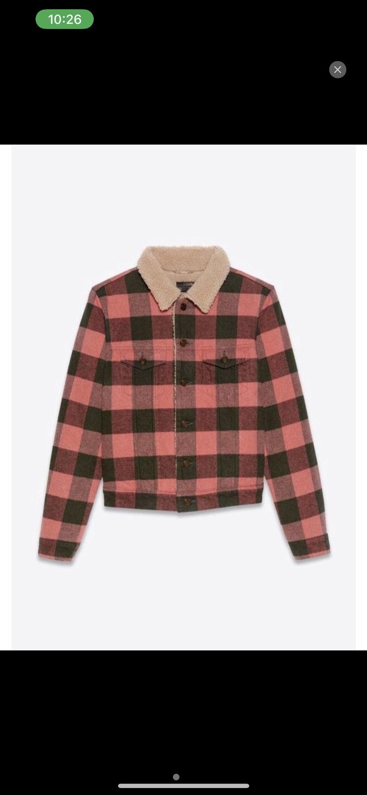 Saint Laurent faux shearing trucker $1750