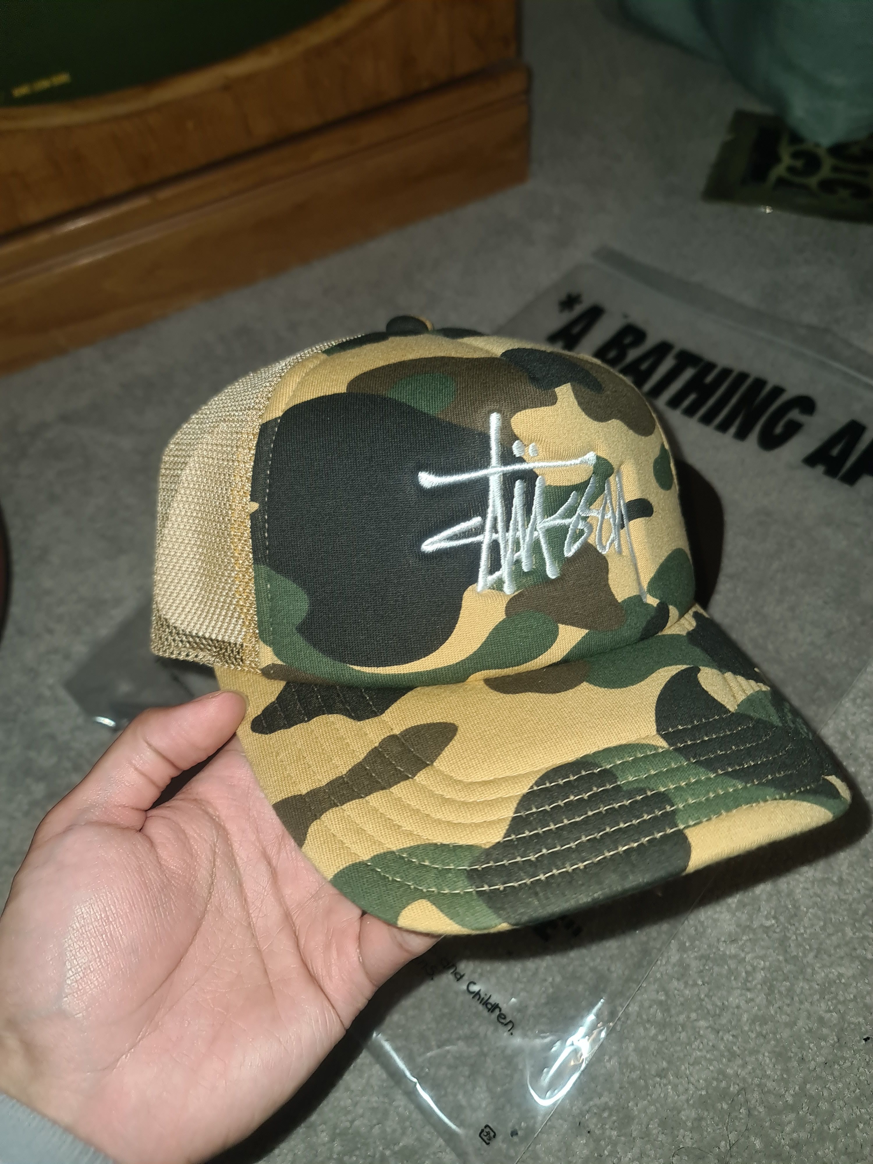 Bape × Stussy Bape x Stussy Camo Trucker Cap Size ONE SIZE - 2 Thumbnail