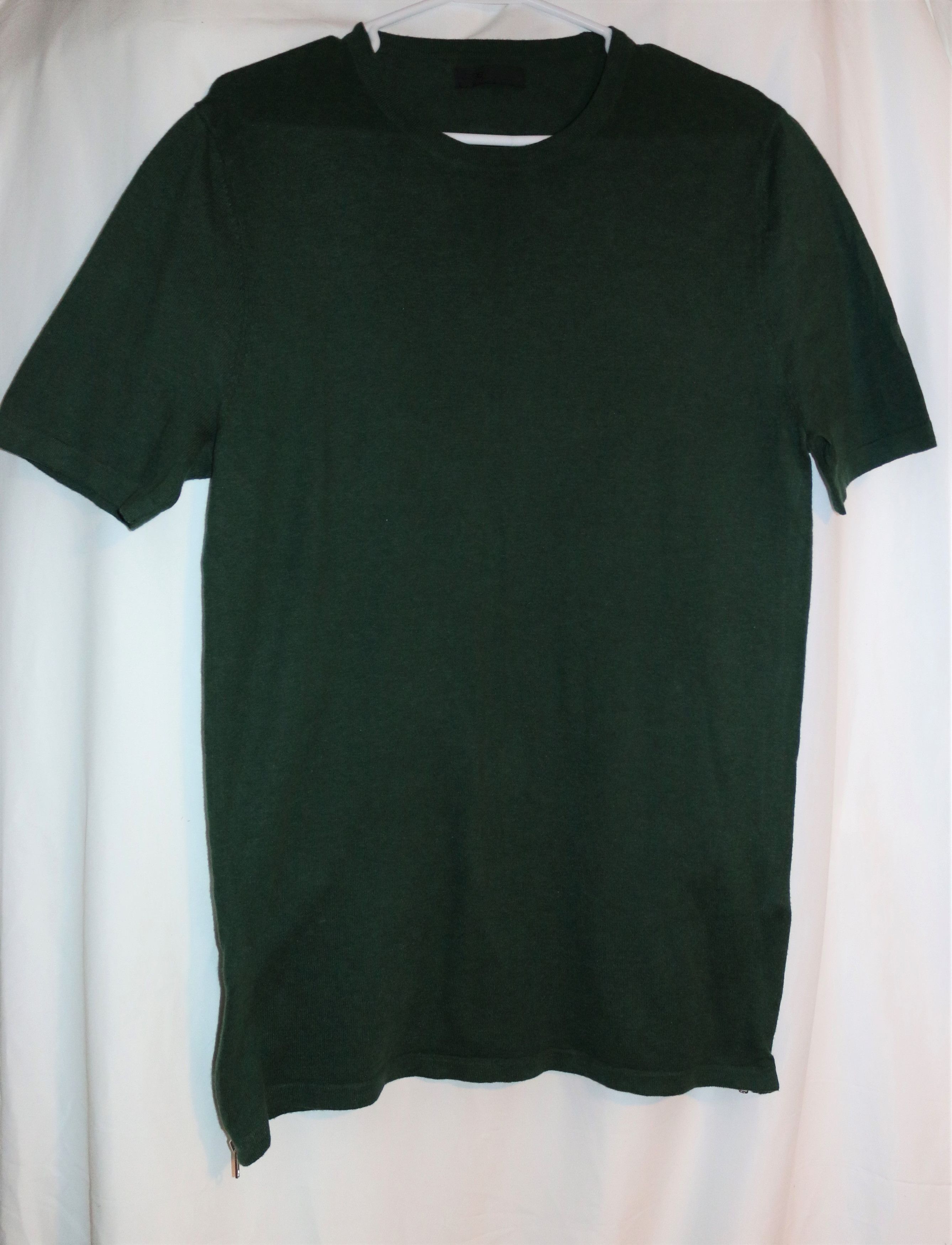 Asos Soft Muscle Fit Green Shirt with Side Zippers 100% Cotton Size US XL / EU 56 / 4 - 2 Thumbnail