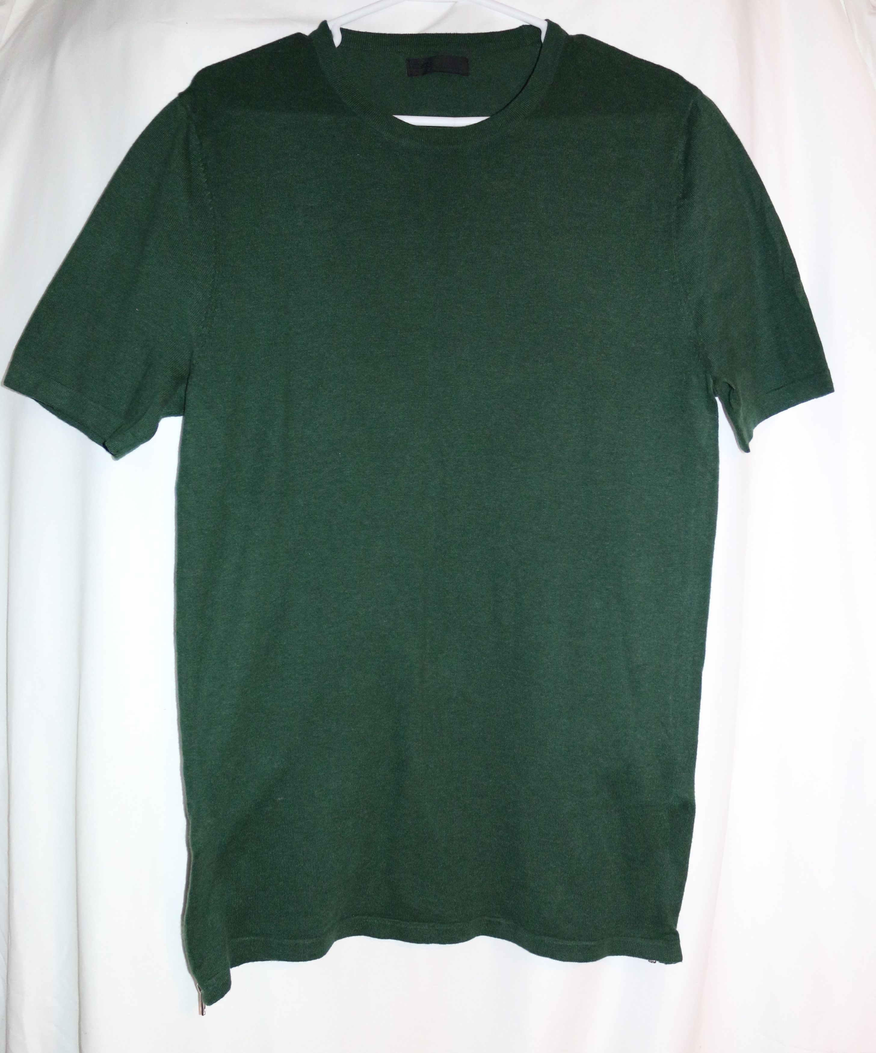 Asos Soft Muscle Fit Green Shirt with Side Zippers 100% Cotton Size US XL / EU 56 / 4 - 1 Thumbnail