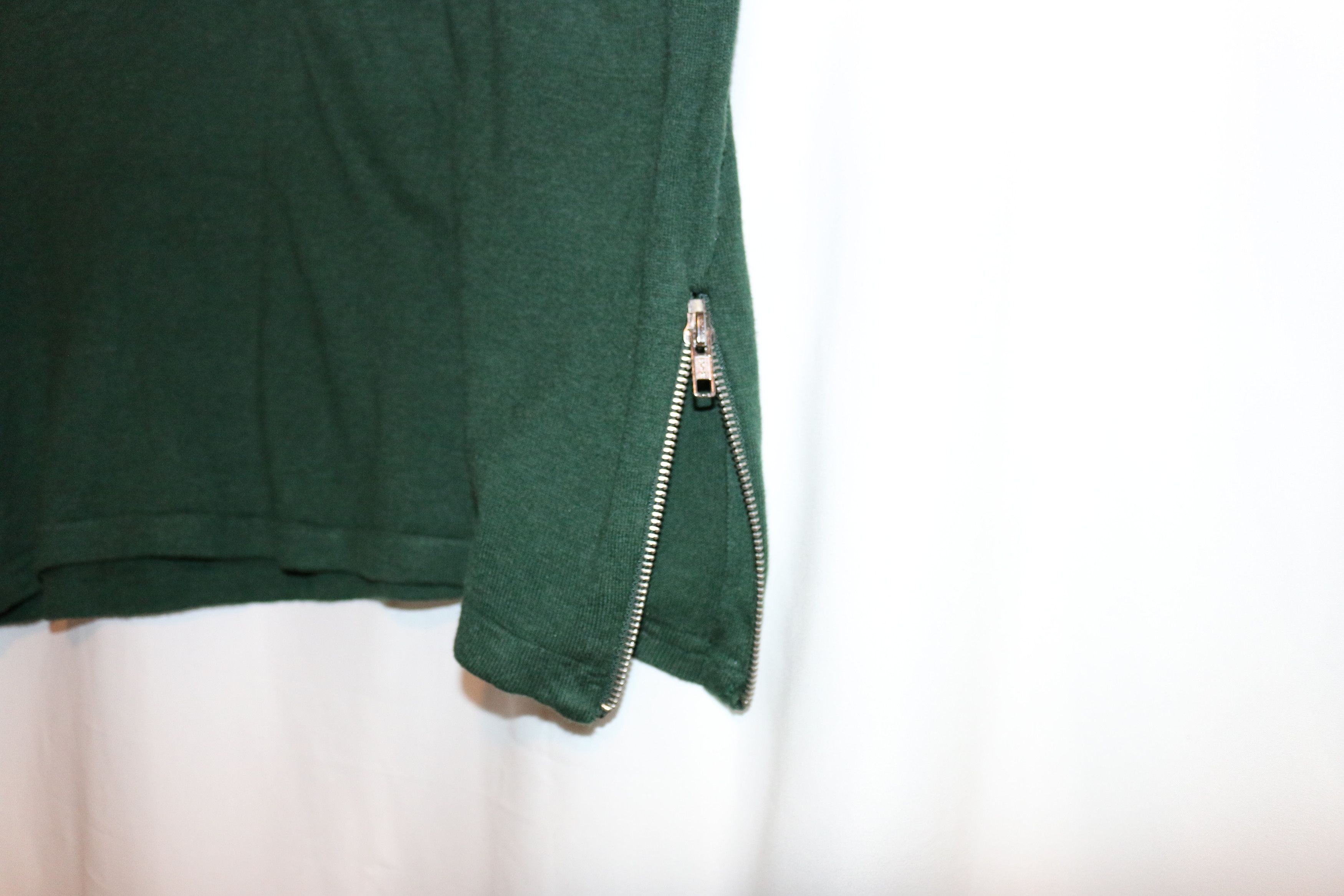 Asos Soft Muscle Fit Green Shirt with Side Zippers 100% Cotton Size US XL / EU 56 / 4 - 6 Thumbnail