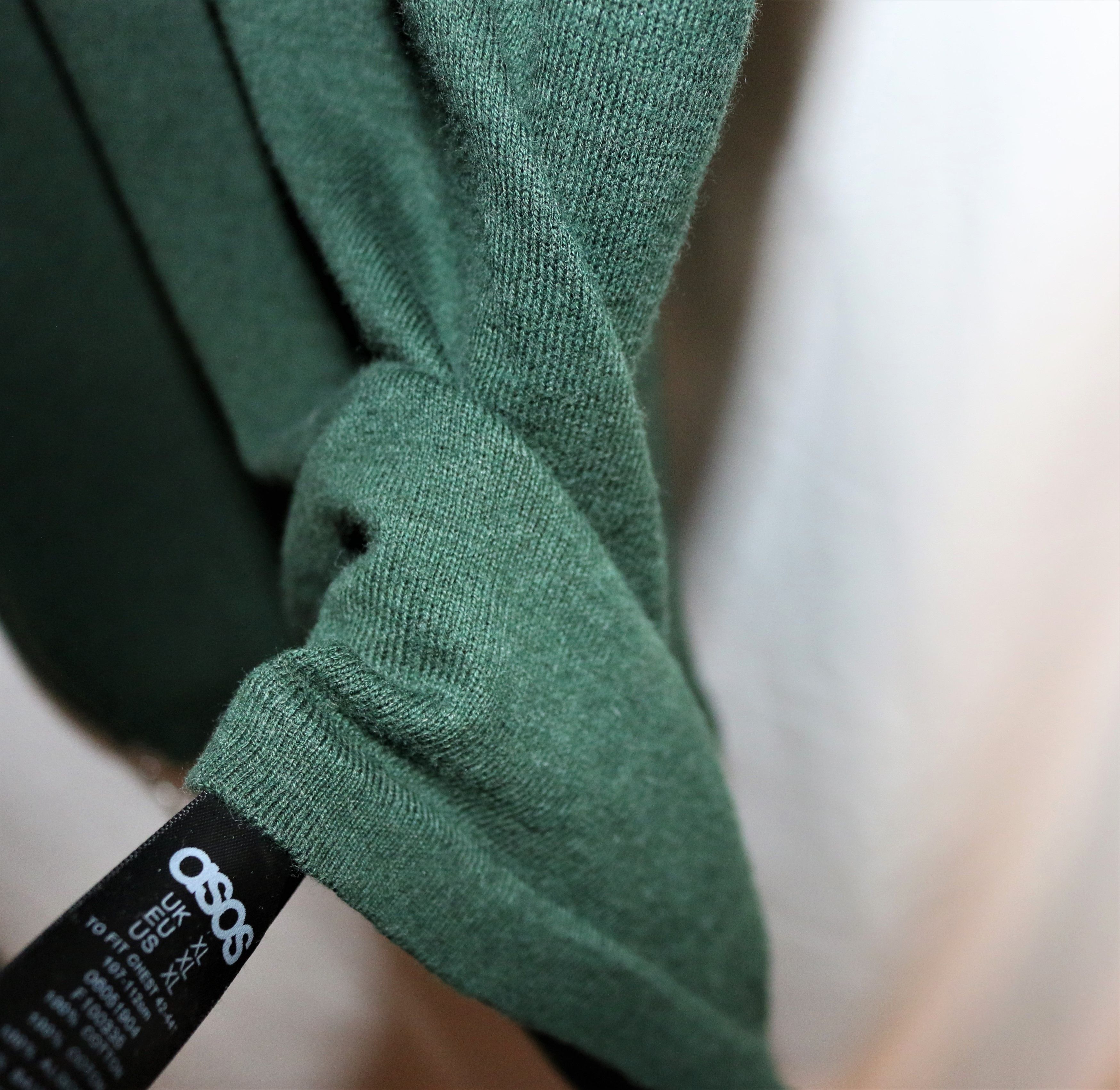 Asos Soft Muscle Fit Green Shirt with Side Zippers 100% Cotton Size US XL / EU 56 / 4 - 7 Thumbnail