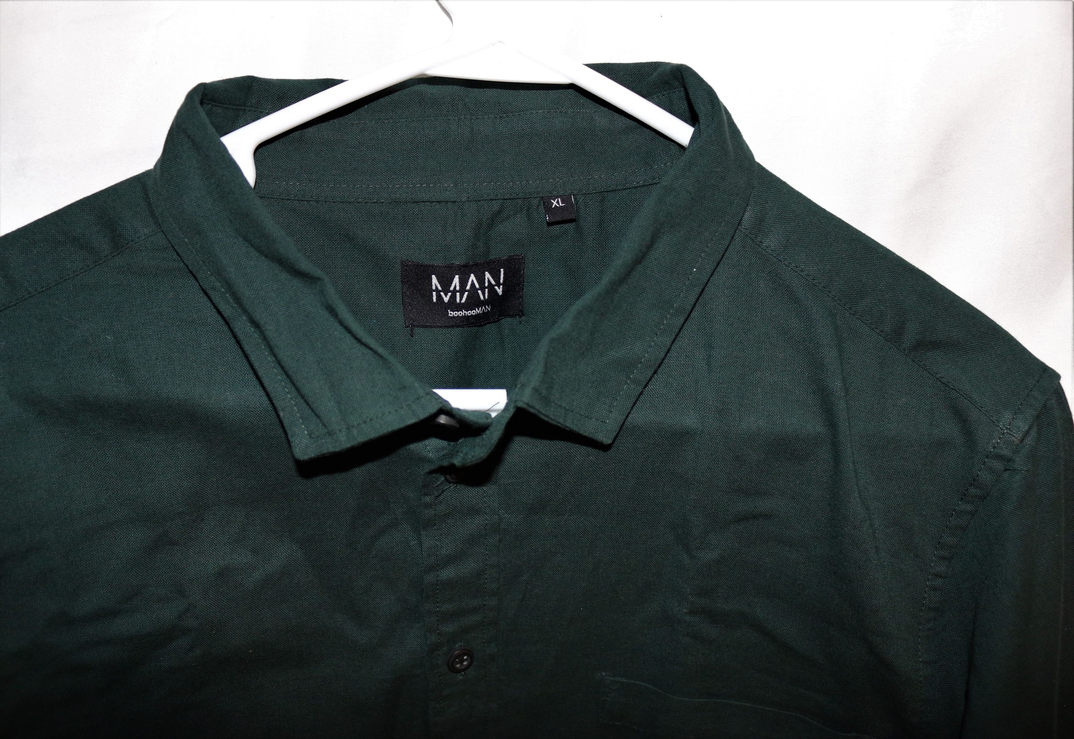 Boohoo Green Button Down Long Sleeve Shirt 100% Cotton Size US XL / EU 56 / 4 - 3 Thumbnail