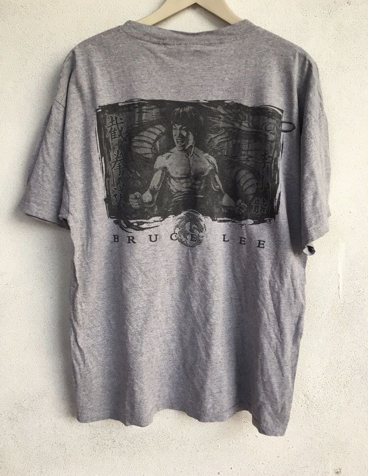 00'S BRUCE LEE Bruce Lee Great Figure T-shirt Men's XL cotton gray type Vintage Second Hand