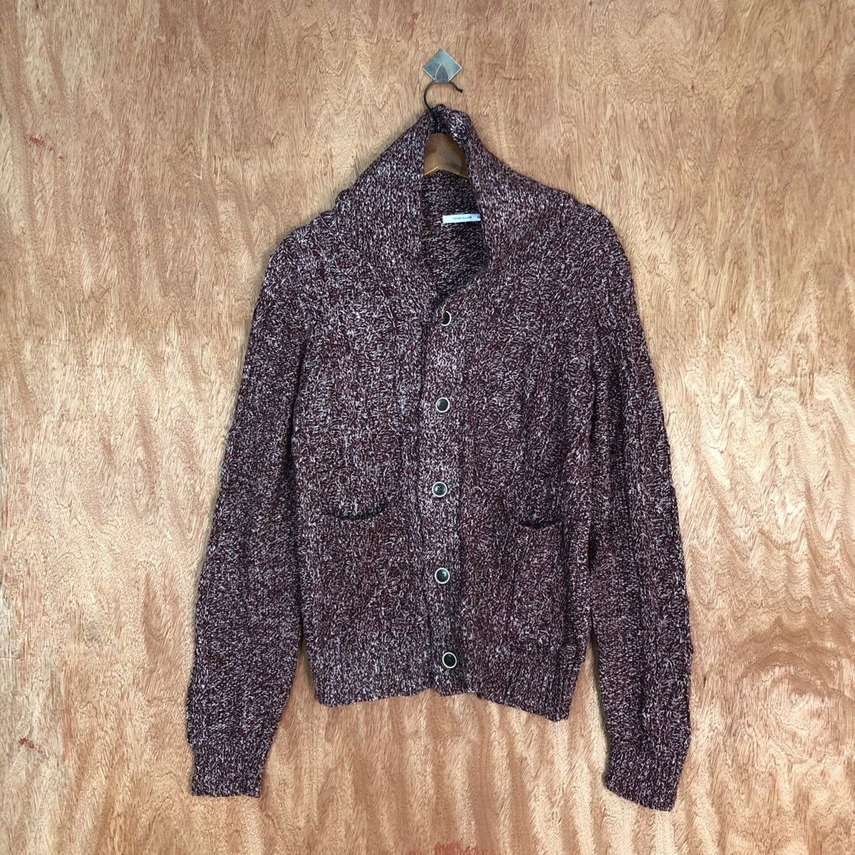 Homespun Knitwear Mind Blow Maroon cardigan japan Knitwear #H240 Size US M / EU 48-50 / 2 - 1 Thumbnail