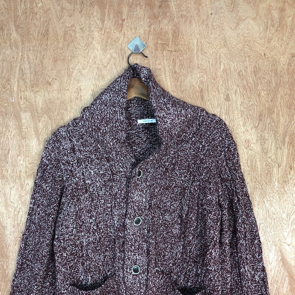 Homespun Knitwear Mind Blow Maroon cardigan japan Knitwear #H240 Size US M / EU 48-50 / 2 - 2 Thumbnail