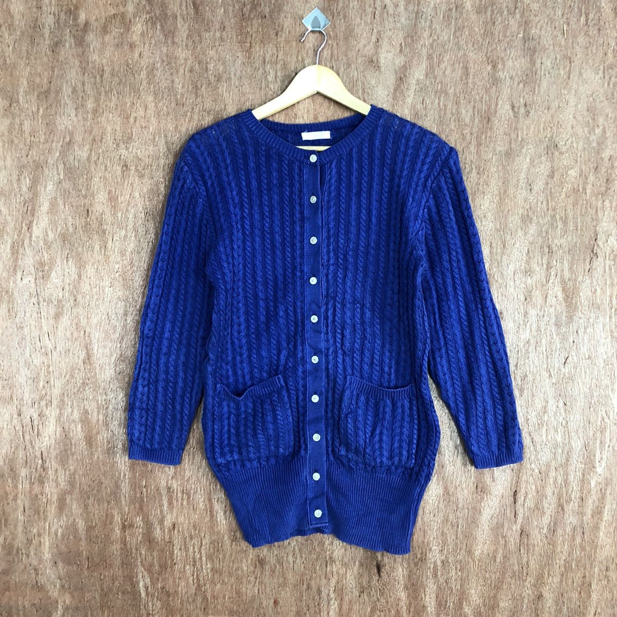Homespun Knitwear Pousse Cafe Blue Knitwear cardigan japan #H224 Size US S / EU 44-46 / 1 - 1 Thumbnail