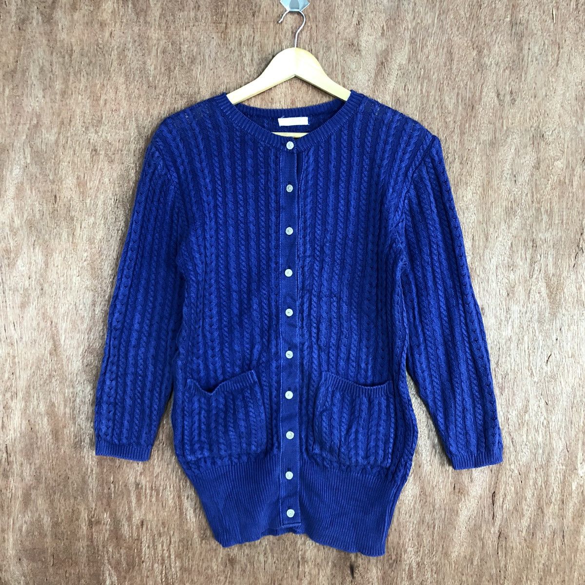 Homespun Knitwear Pousse Cafe Blue Knitwear cardigan japan #H224 Size US S / EU 44-46 / 1 - 3 Thumbnail