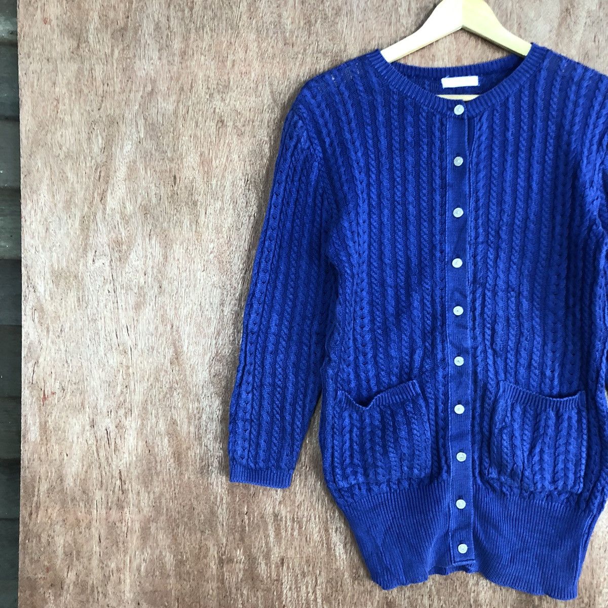 Homespun Knitwear Pousse Cafe Blue Knitwear cardigan japan #H224 Size US S / EU 44-46 / 1 - 7 Thumbnail