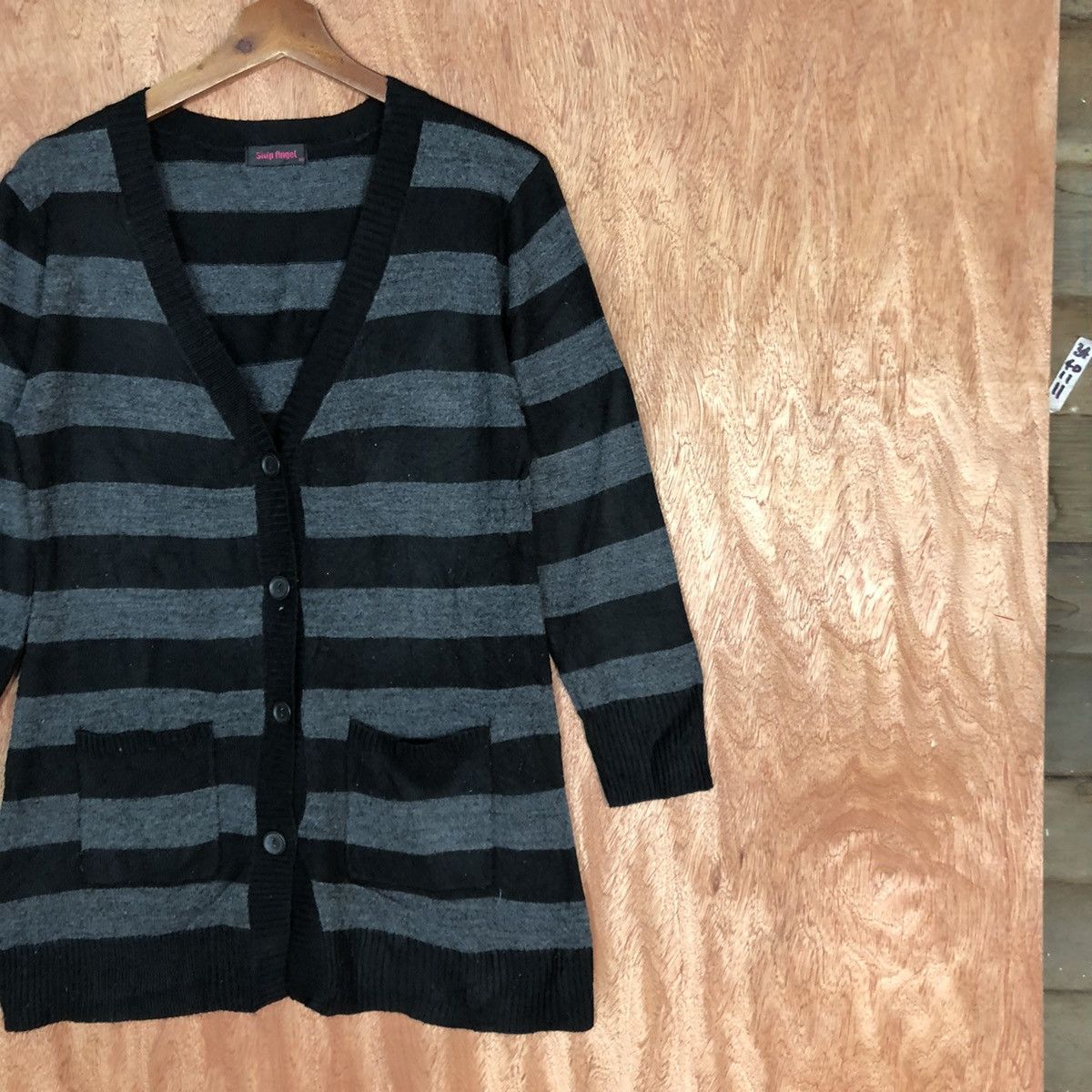 Vintage Skip Angel Black stripe knitwear japan Cardigan #H220 Size US M / EU 48-50 / 2 - 5 Thumbnail