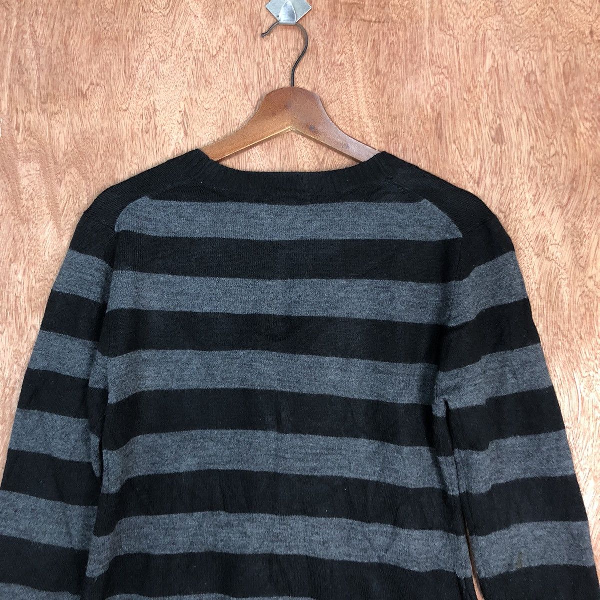Vintage Skip Angel Black stripe knitwear japan Cardigan #H220 Size US M / EU 48-50 / 2 - 12 Thumbnail