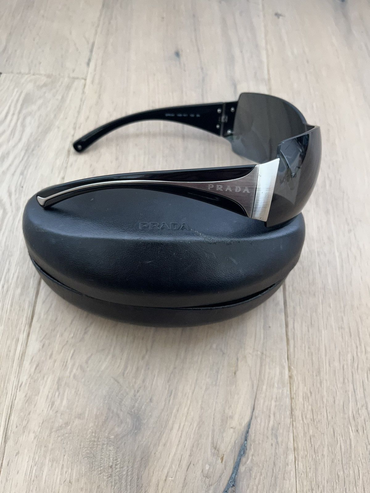 Prada Prada Vintage Chrome Black Sunglasses Size ONE SIZE - 4 Thumbnail