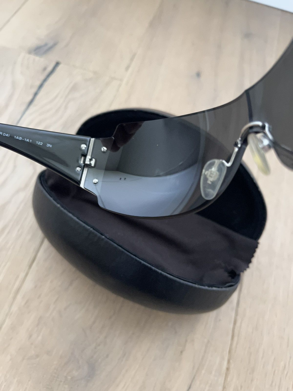 Prada Prada Vintage Chrome Black Sunglasses Size ONE SIZE - 6 Thumbnail
