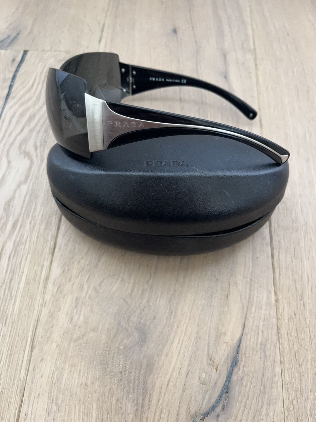 Prada Prada Vintage Chrome Black Sunglasses Size ONE SIZE - 2 Thumbnail