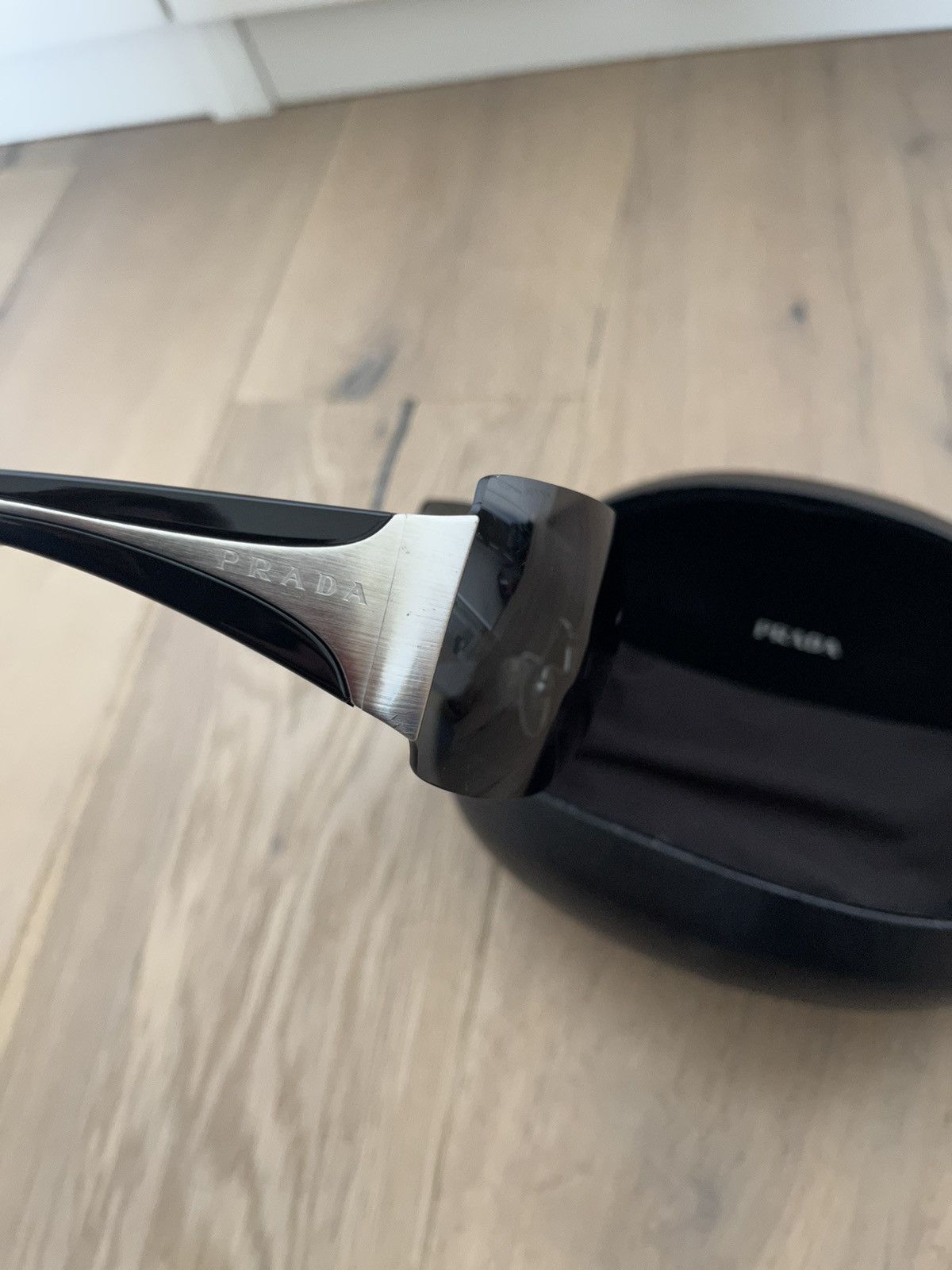 Prada Prada Vintage Chrome Black Sunglasses Size ONE SIZE - 8 Thumbnail