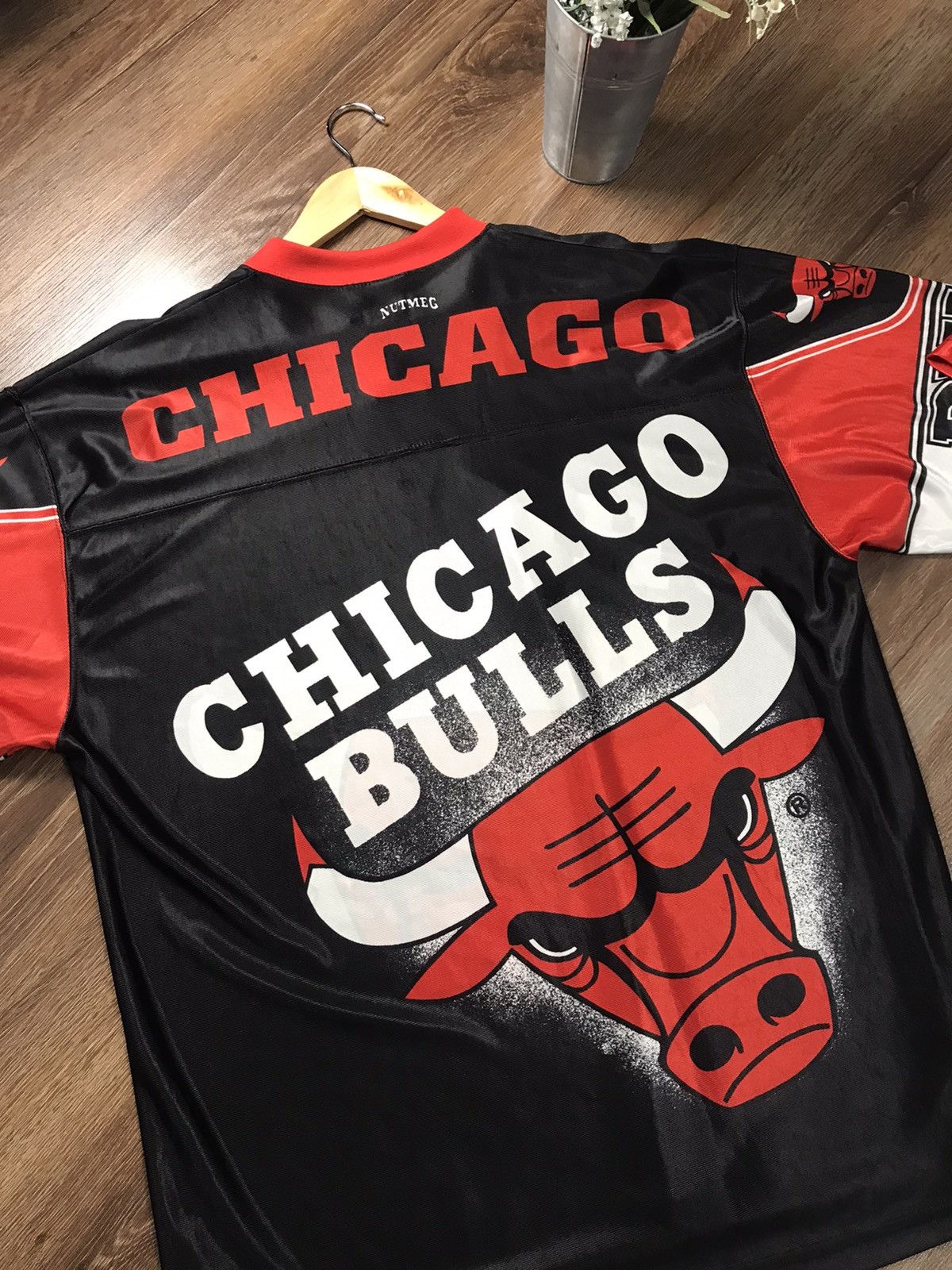 NBA × Vintage Vintage Chicago Bulls Tee Jersey NBA over print Rare Nutmeg Size US L / EU 52-54 / 3 - 12 Thumbnail