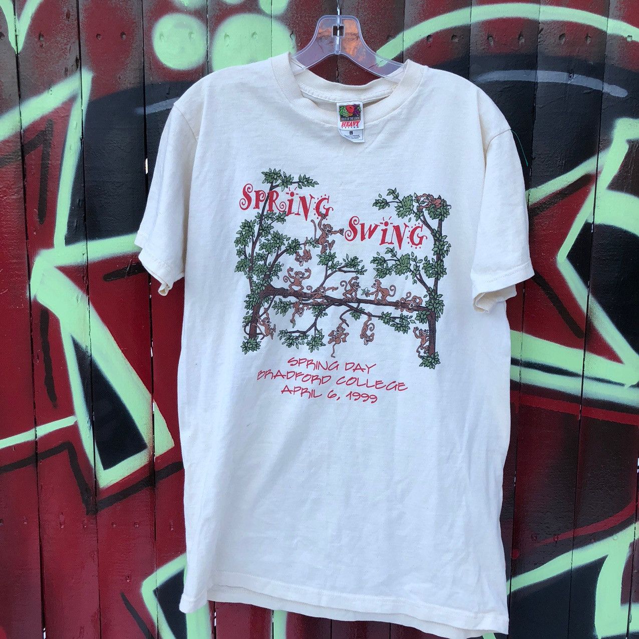 Fruit Of The Loom × Vintage 1999 College Spring Break Monkey T 90s animal jungle nature Size US L / EU 52-54 / 3 - 2 Thumbnail