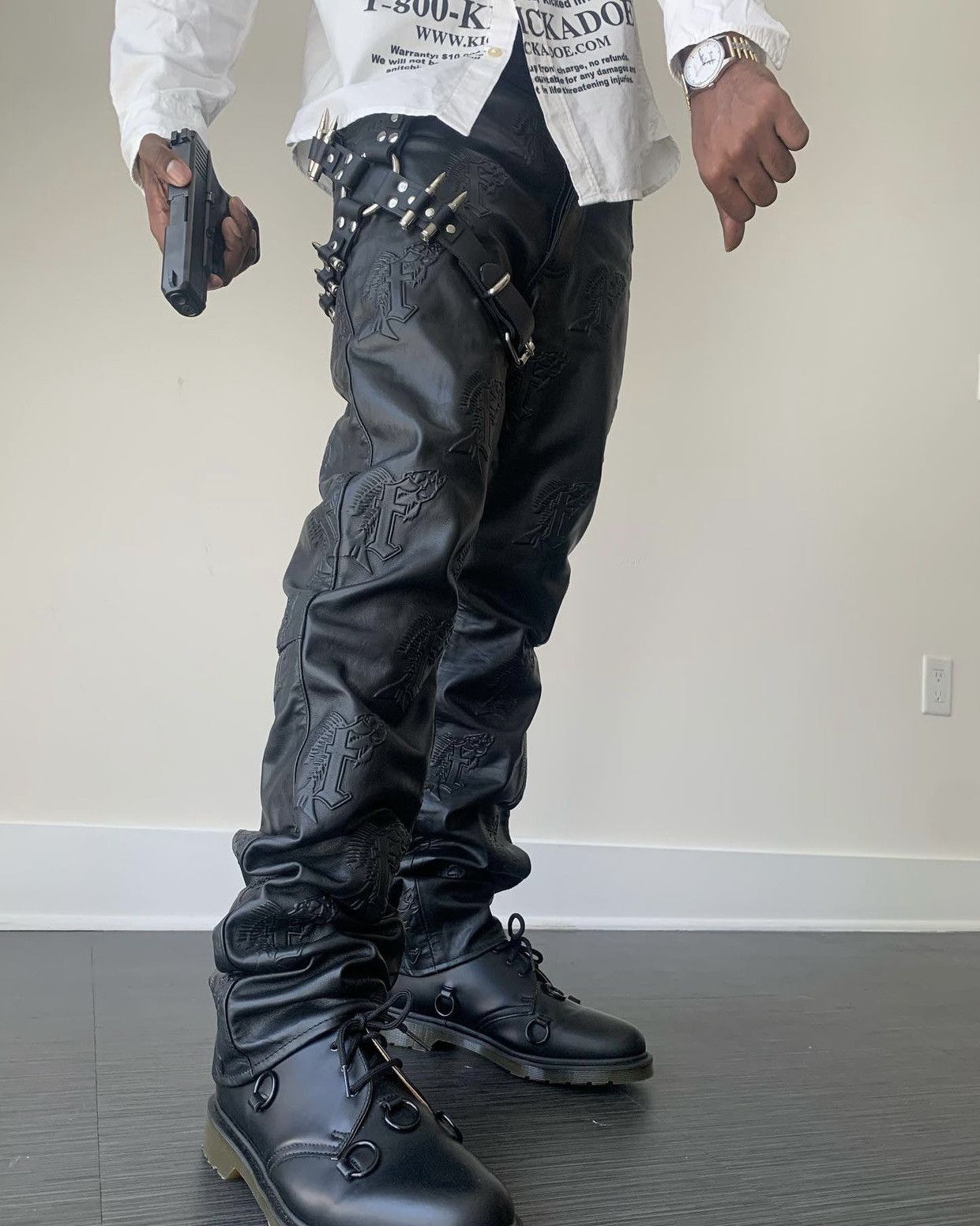 Custom Fishingforscale Harness Leather Pants