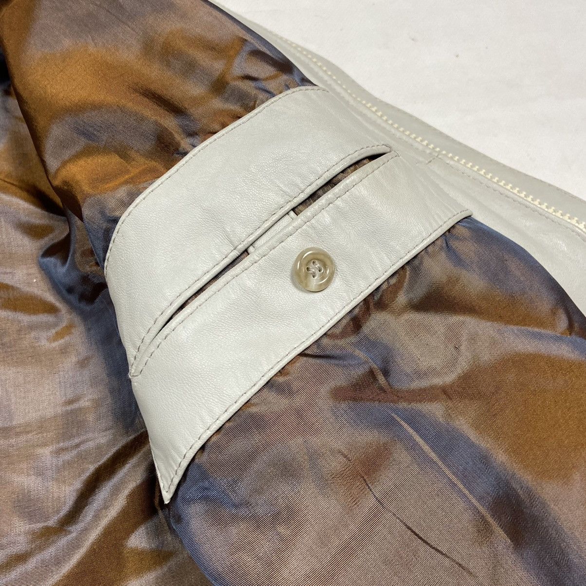 Vintage 1990s VINTAGE MINIMALISTIC ARCHIVE LEATHER JACKET - № 2102 Size US M / EU 48-50 / 2 - 8 Thumbnail
