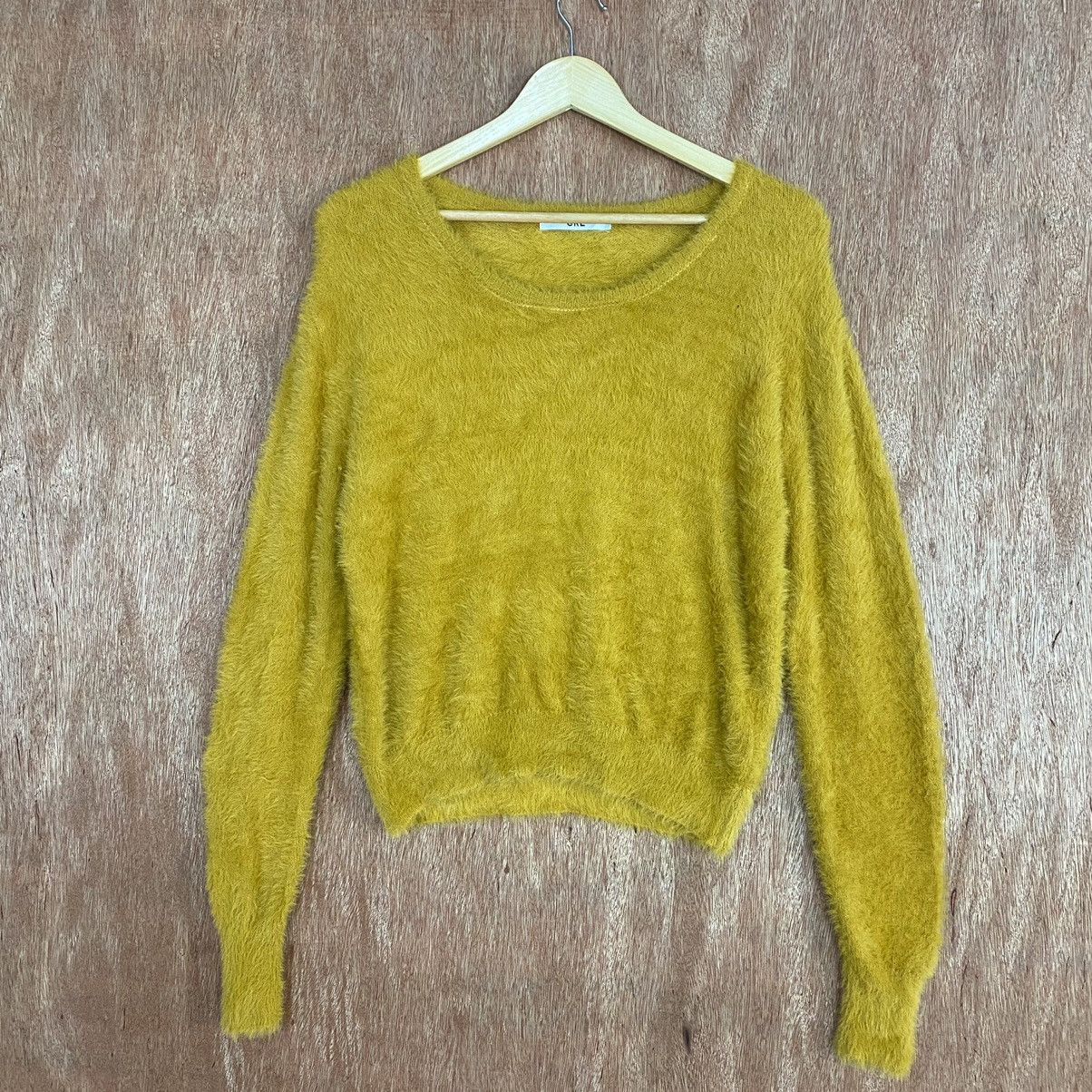 Aran Isles Knitwear Japan vintage Mustard ustard Mohair Shag Shaggy Fur Knitwear Size US M / EU 48-50 / 2 - 3 Thumbnail