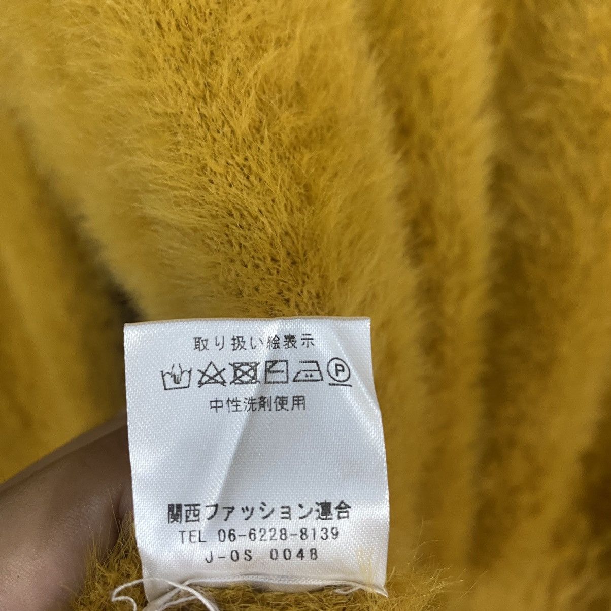 Aran Isles Knitwear Japan vintage Mustard ustard Mohair Shag Shaggy Fur Knitwear Size US M / EU 48-50 / 2 - 12 Thumbnail