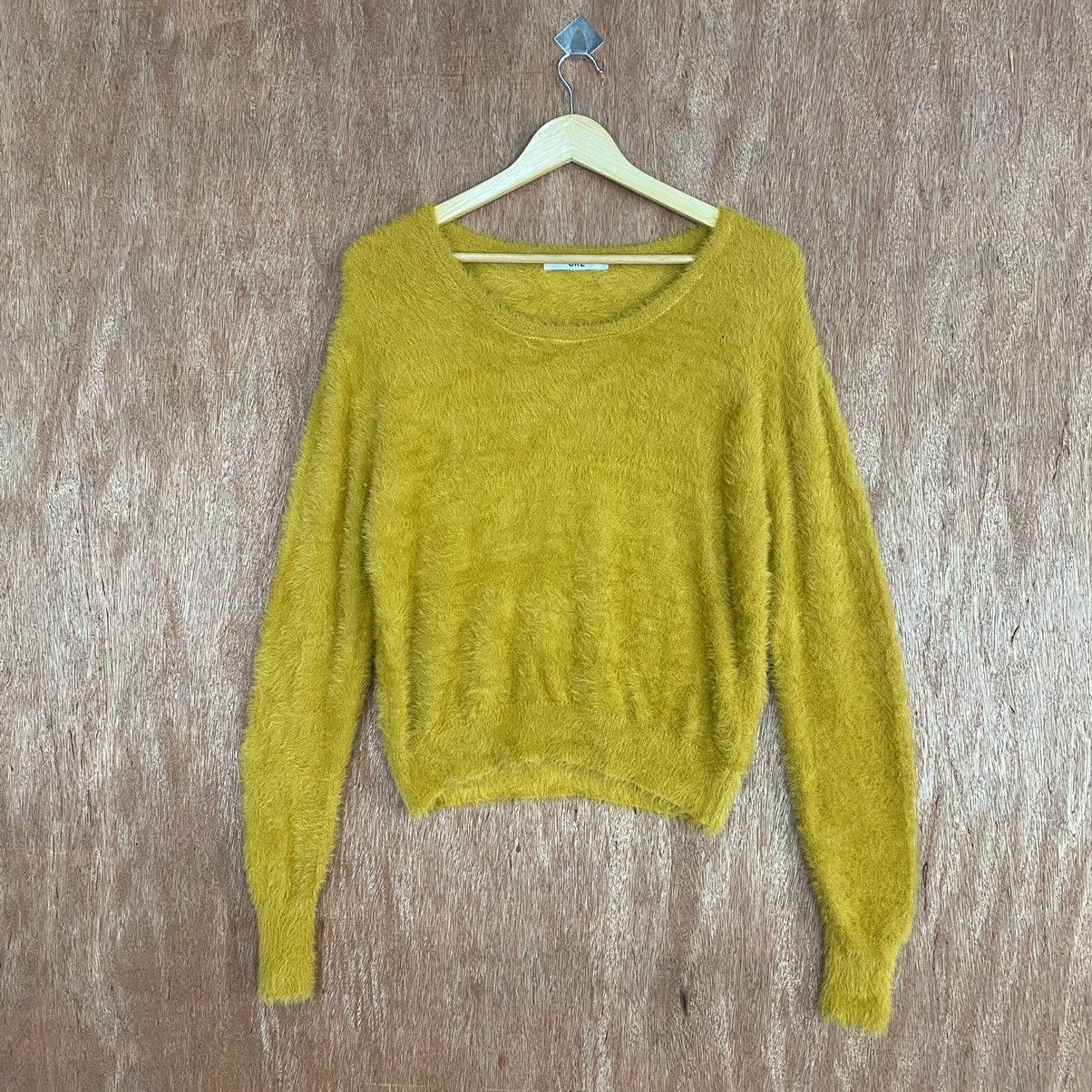 Aran Isles Knitwear Japan vintage Mustard ustard Mohair Shag Shaggy Fur Knitwear Size US M / EU 48-50 / 2 - 1 Thumbnail