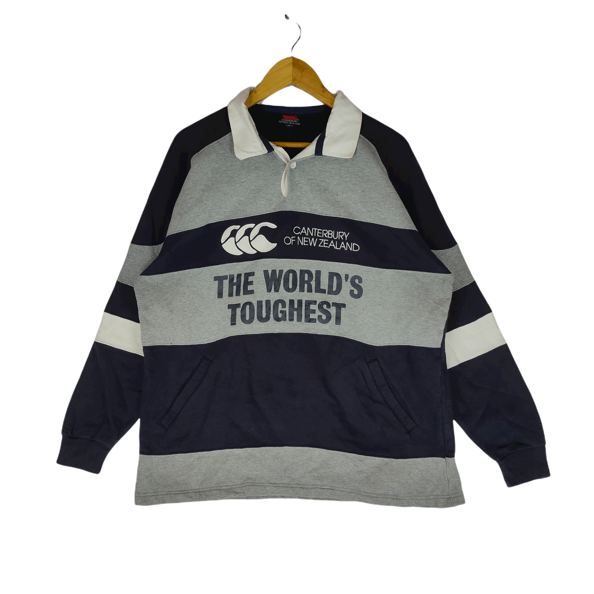 Canterbury of New Zealand × Vintage Vintage CANTERBURY NEW ZEALAND Emb. Spellout Rugby Polo Size US L / EU 52-54 / 3 - 1 Thumbnail