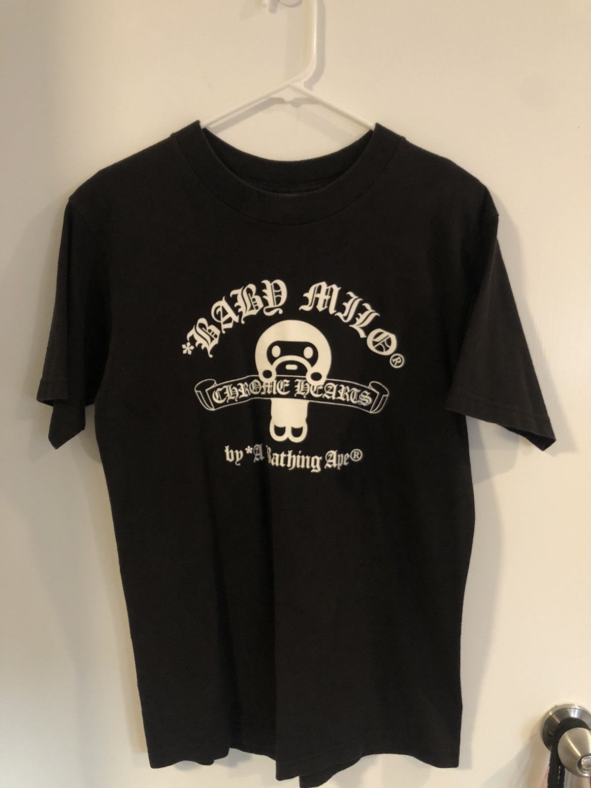 Factory BAPE CHROME HEARTS BLACK SHIRT Size Large