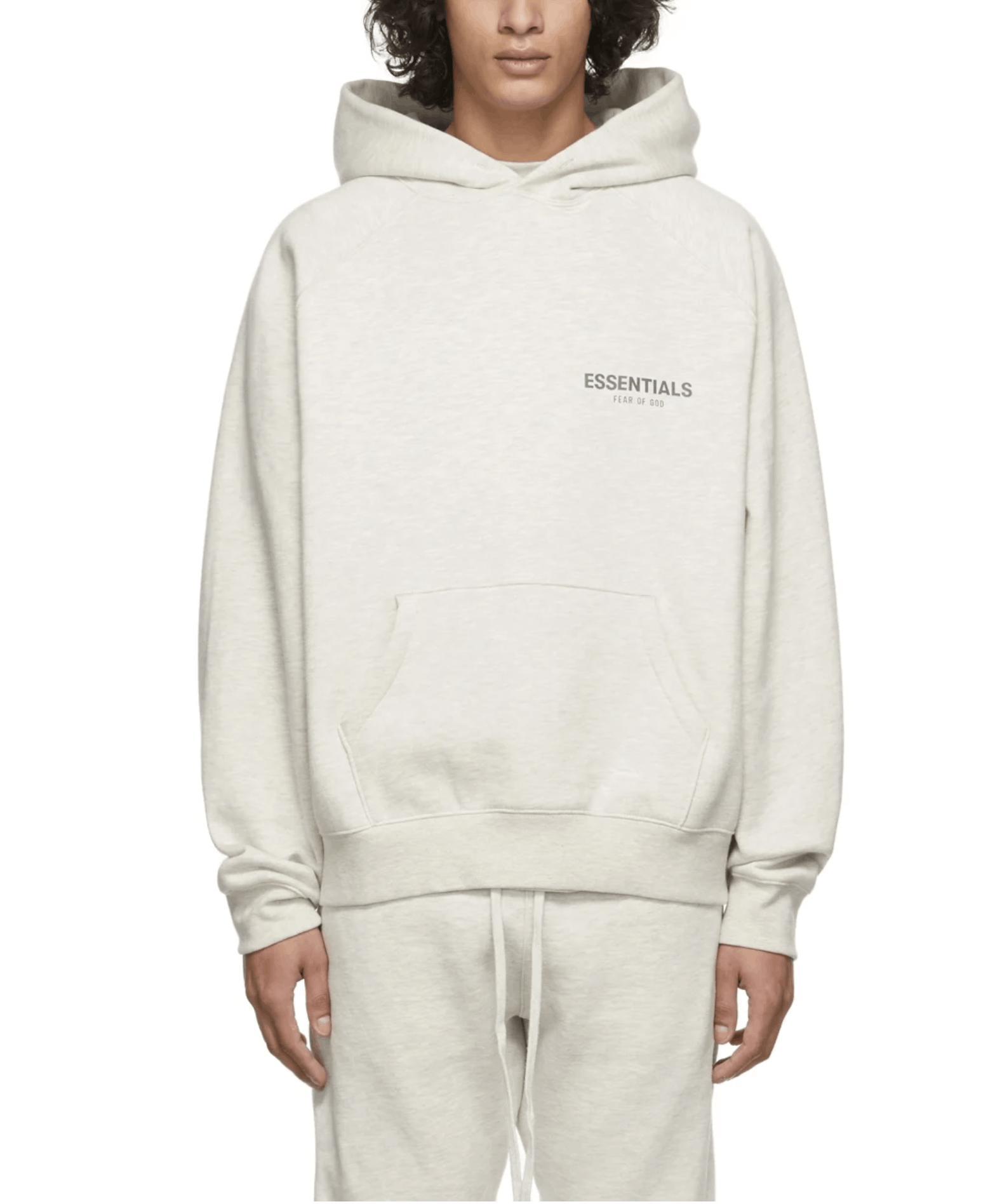 image of Fear Of God Fog Essentials Core Collection Hoodie Light Heather Sz( ) in Light Heather Oatmeal (Siz