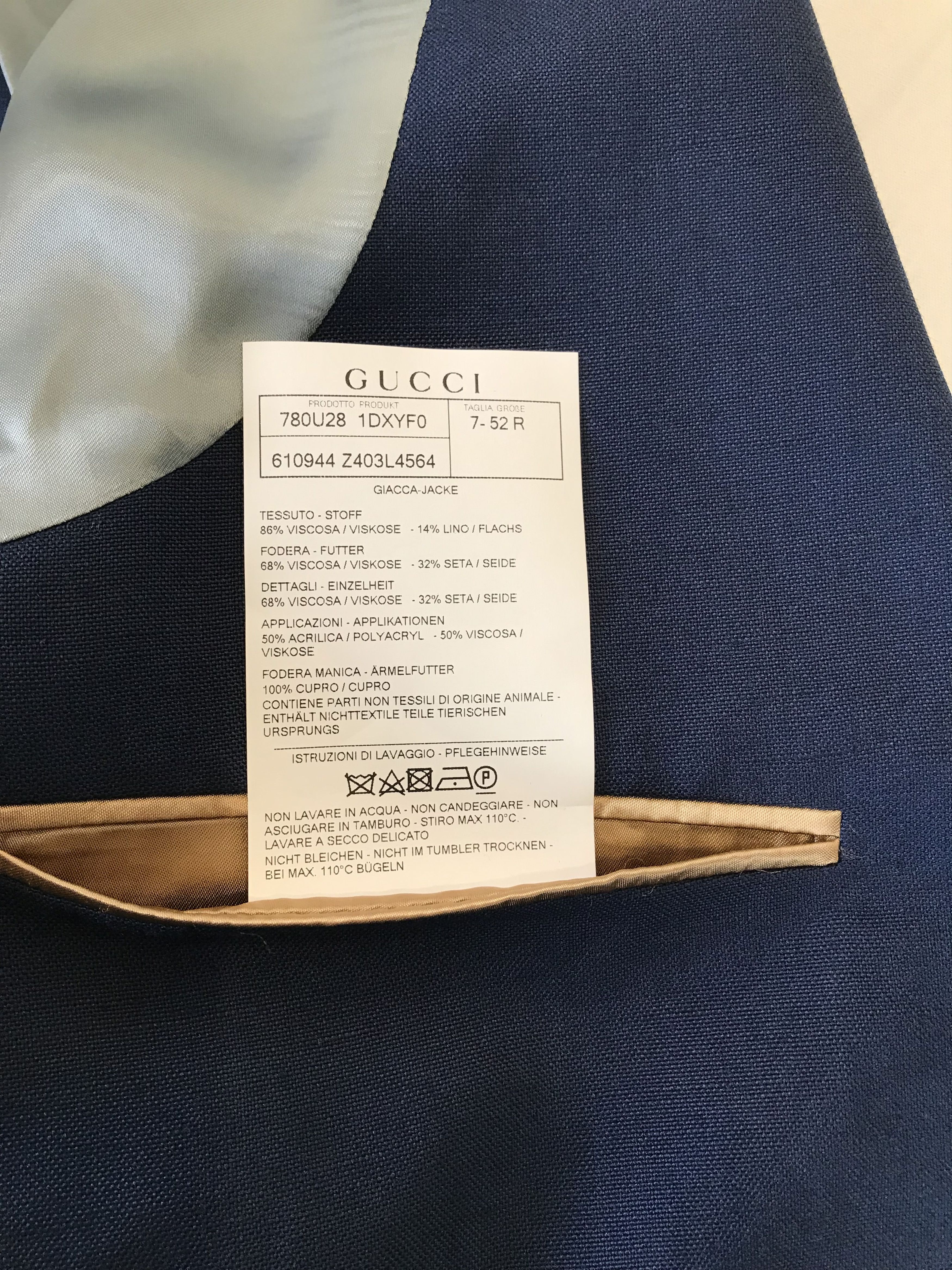 Gucci Gucci 'My Body My Choice' Navy Blazer Size 52R - 11 Thumbnail