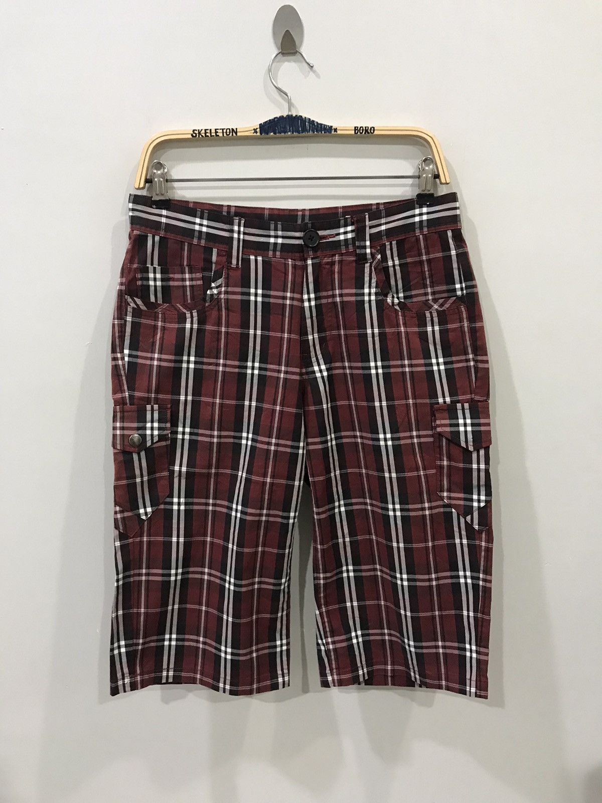 Japanese Brand sematic design Japan Plaid Cargo Short Pant Size US 30 / EU 46 - 1 Thumbnail