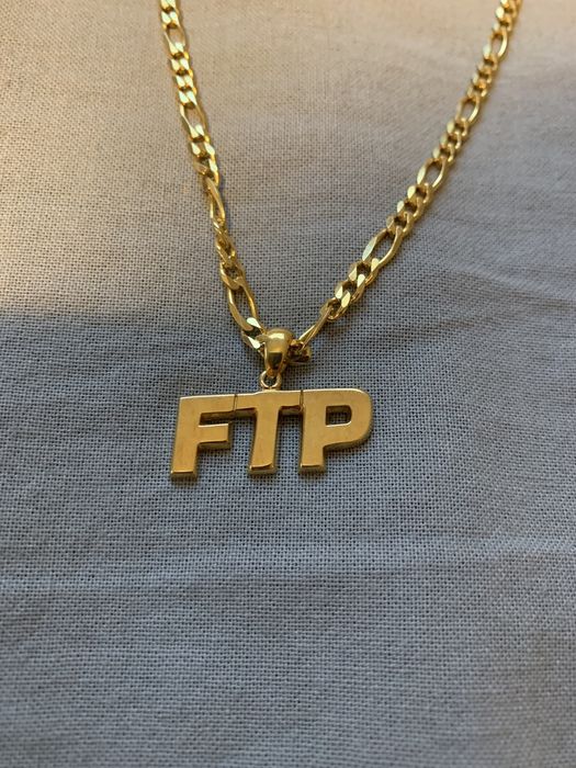 Fuck The Population FTP Gold Chain and Pendant | Grailed