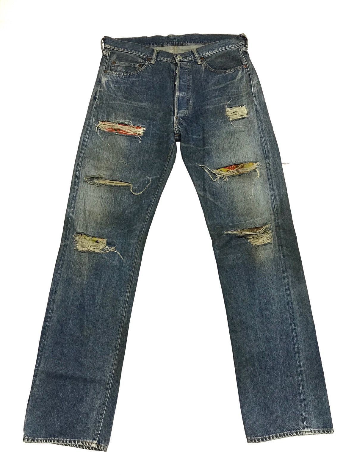 Y's for Men × Yohji Yamamoto 🔥RARE🔥Y's For Men Patchwork Distressed Selvedge jeans Size US 35 - 1 Thumbnail