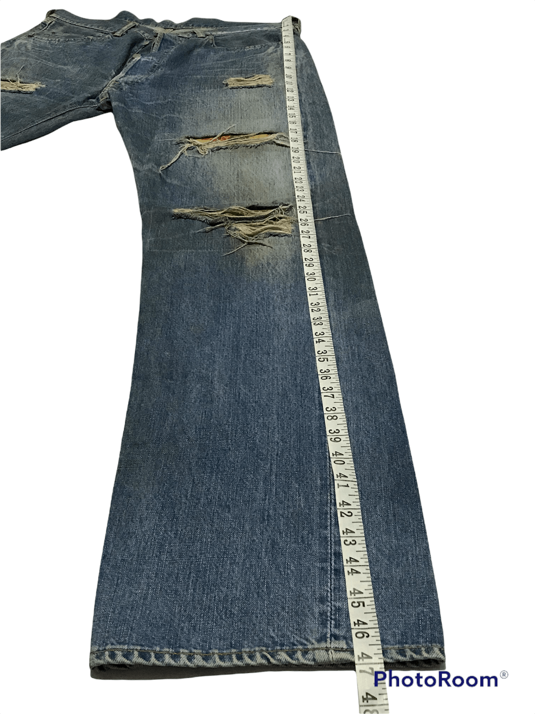 Y's for Men × Yohji Yamamoto 🔥RARE🔥Y's For Men Patchwork Distressed Selvedge jeans Size US 35 - 9 Thumbnail