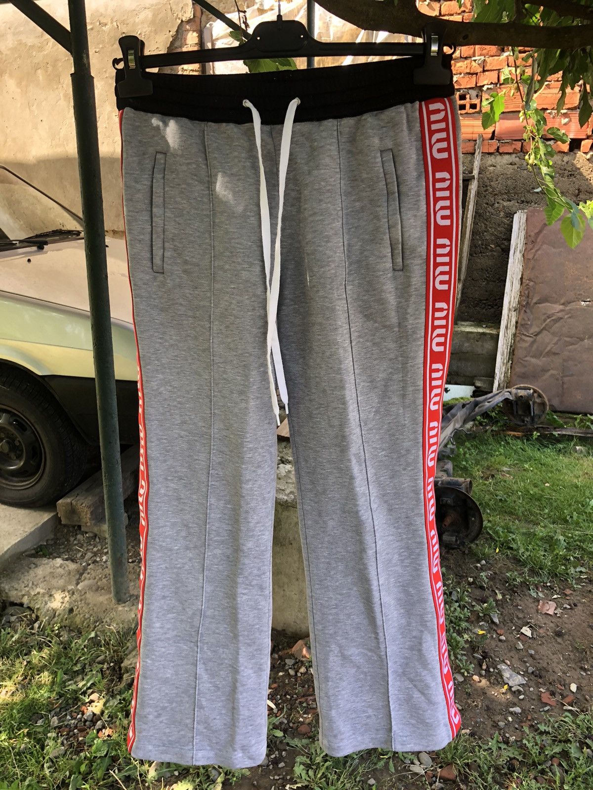Miu Miu × Prada Miu Miu Logo Side Bands Sweatpants Size US 30 / EU 46 - 1 Thumbnail