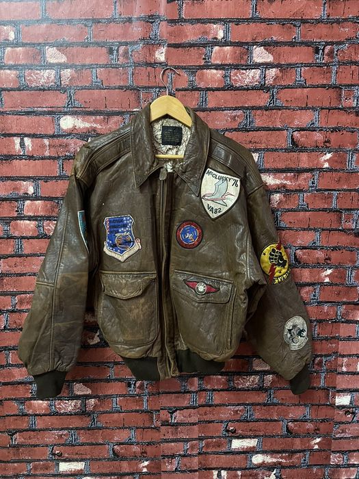 Vintage Vintage Avirex A2 Jacket with patches | Grailed