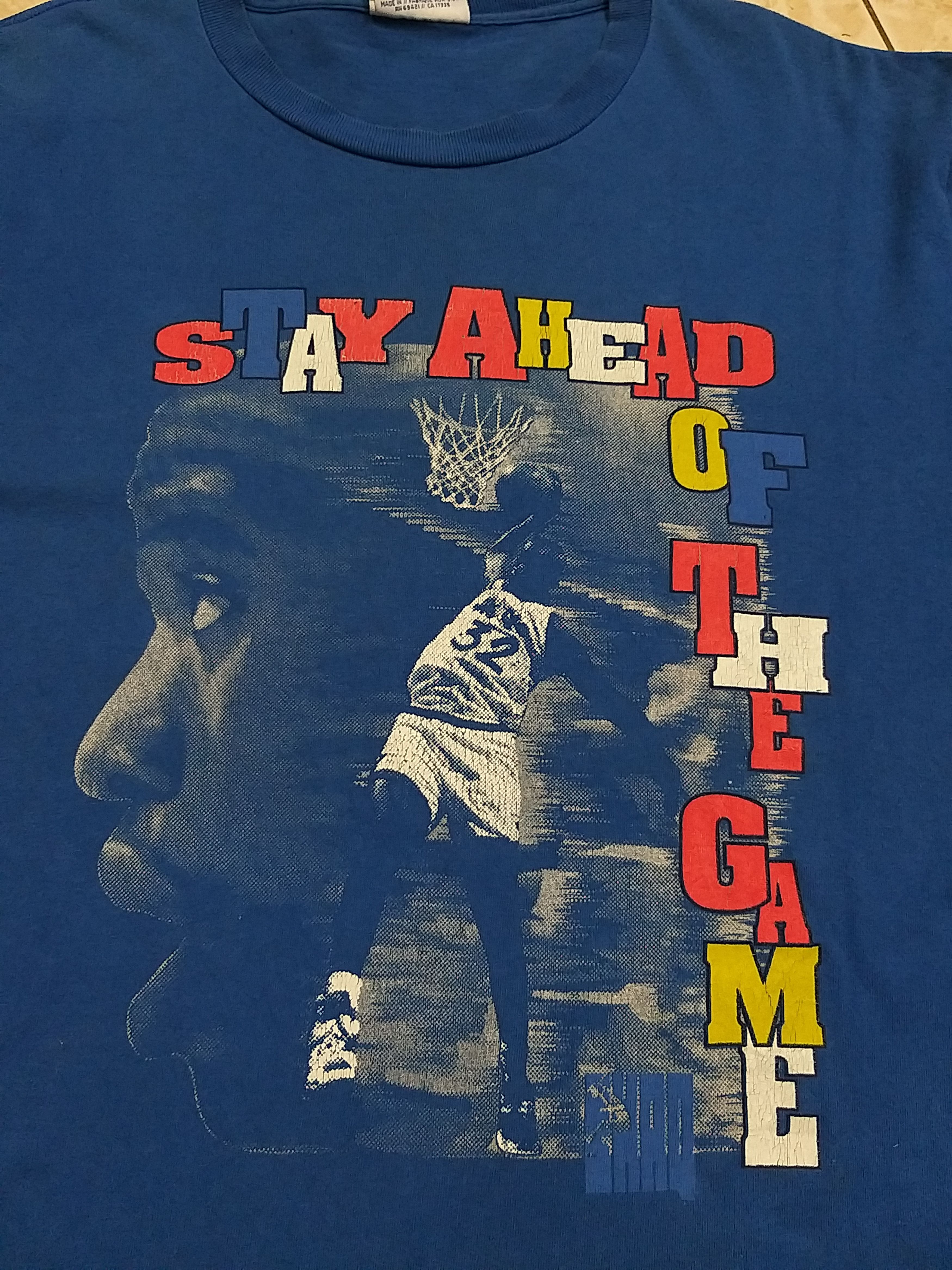 NBA VINTAGE 90s SHAQ O'NEAL STAY AHEAD OF THE GAME Tee SHIRT Size US L / EU 52-54 / 3 - 3 Thumbnail