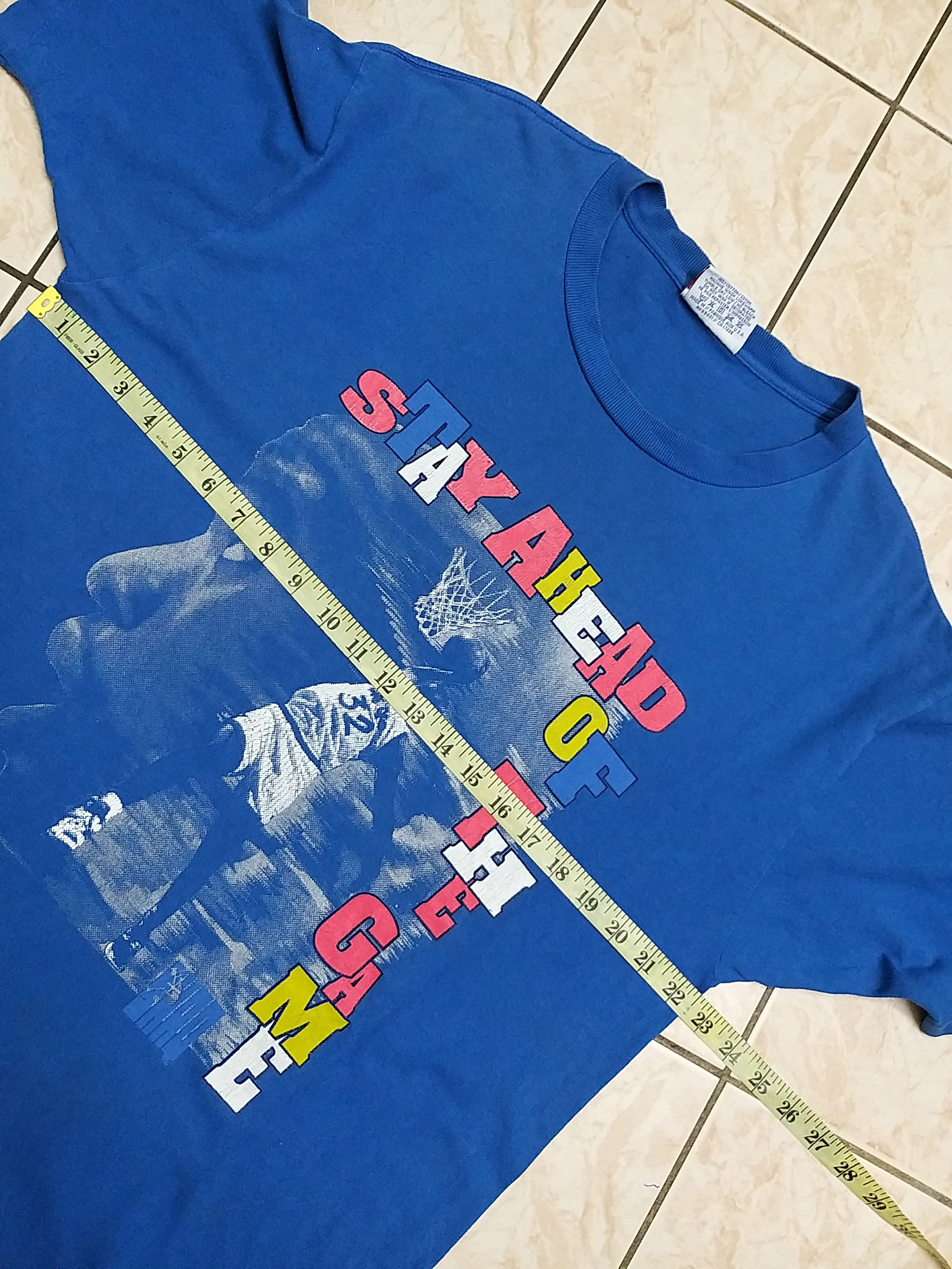 NBA VINTAGE 90s SHAQ O'NEAL STAY AHEAD OF THE GAME Tee SHIRT Size US L / EU 52-54 / 3 - 7 Thumbnail