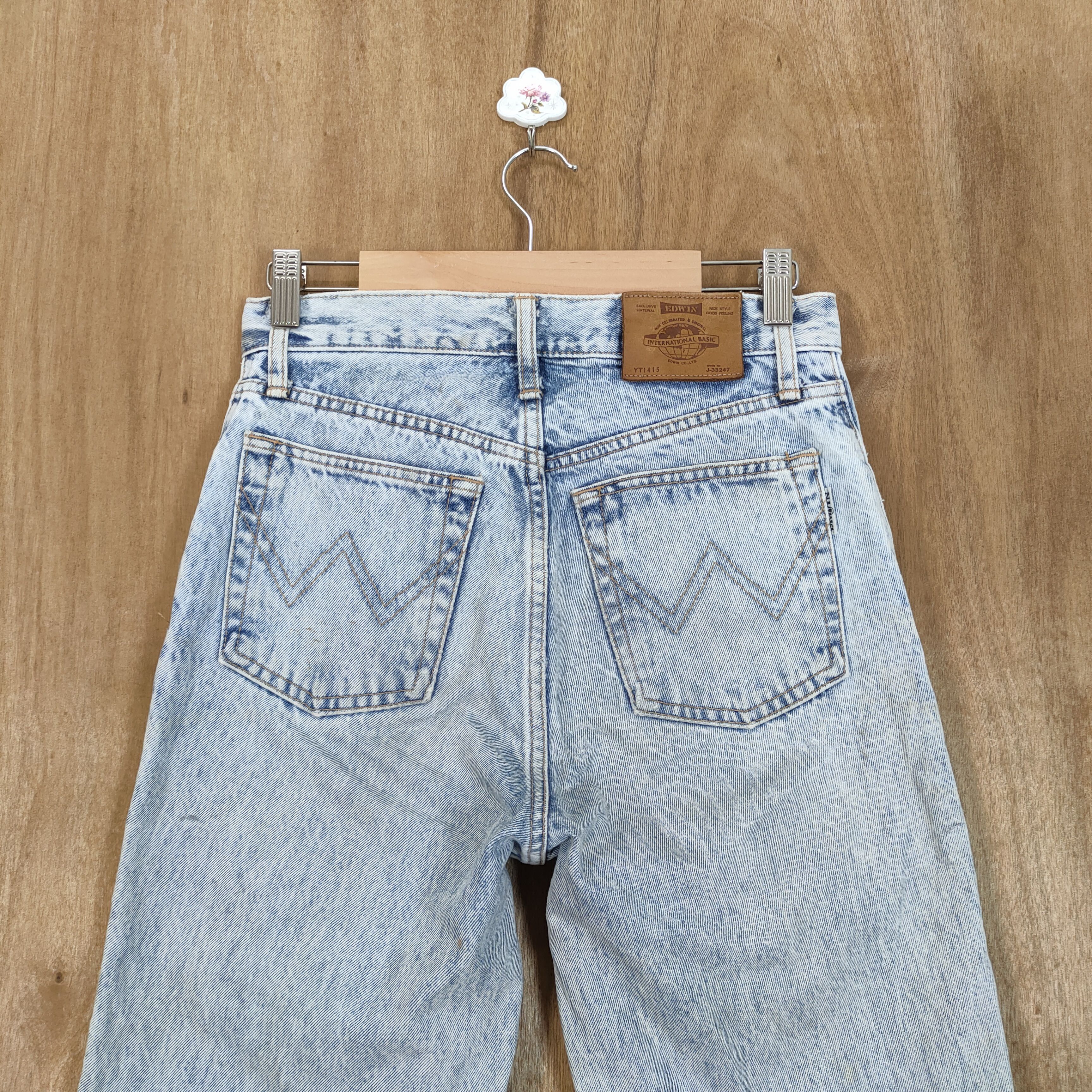 Edwin VINTAGE 90' EDWIN LIGHT BLUE ACID WASH JEANS PANTS Size US 28 / EU 44 - 9 Thumbnail