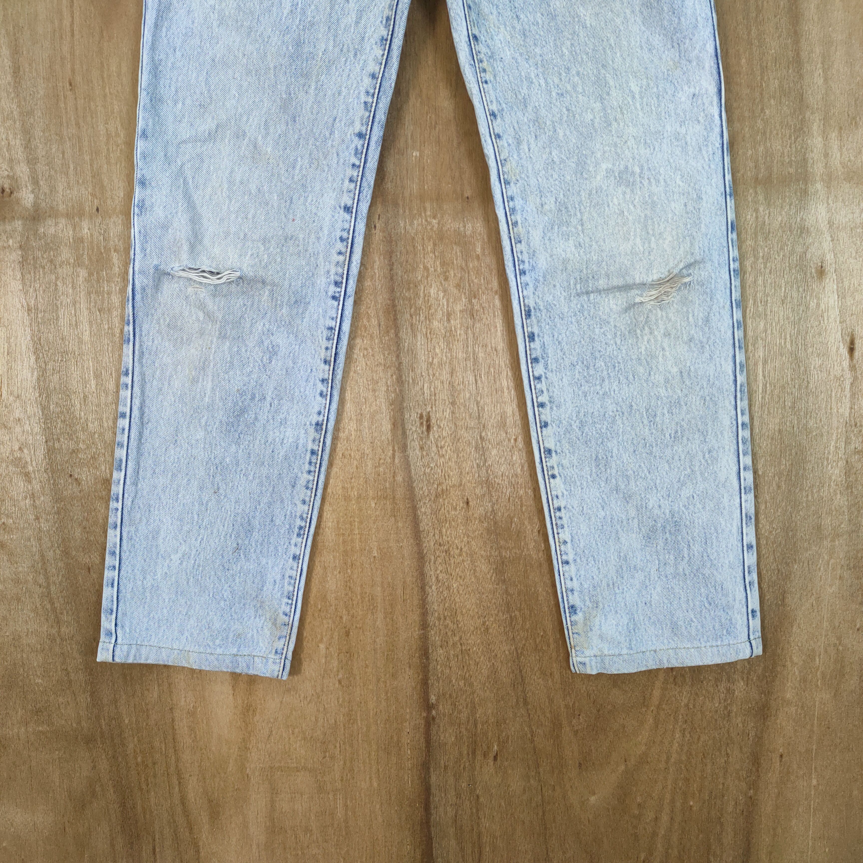 Edwin VINTAGE 90' EDWIN LIGHT BLUE ACID WASH JEANS PANTS Size US 28 / EU 44 - 3 Thumbnail