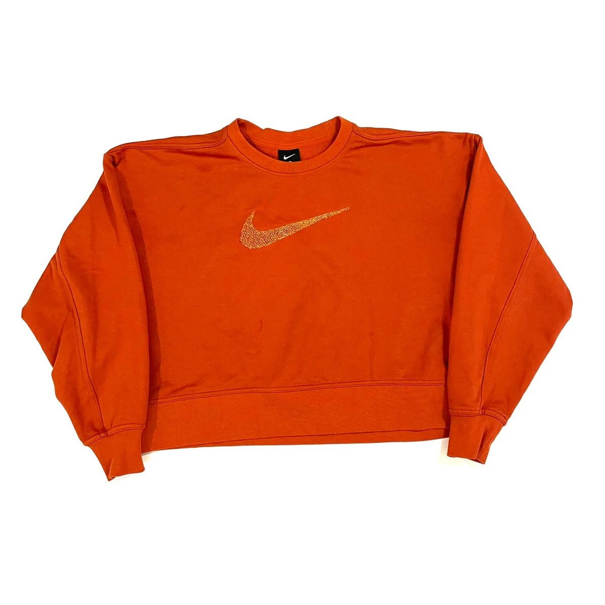 Nike sweatshirt crop crewneck orange basic big logo swoosh