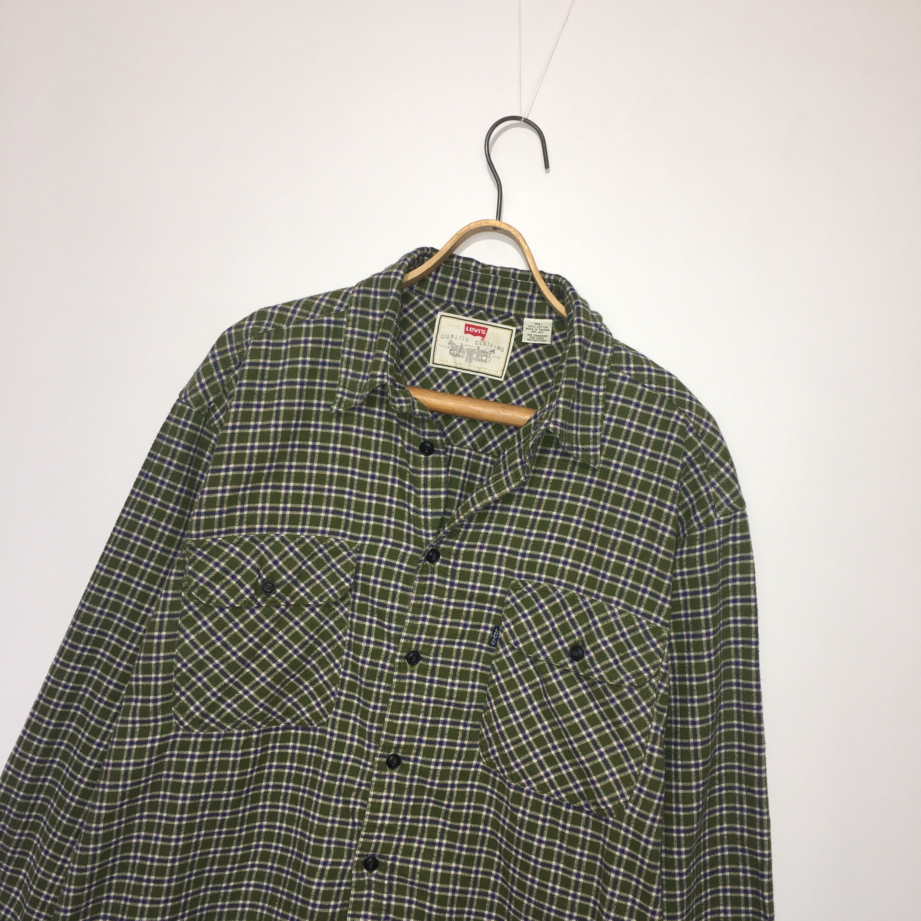 Levi's Levi`s Vintg 90s Travis Scott Style Checkered Flannel Shirt Size US XL / EU 56 / 4 - 4 Thumbnail