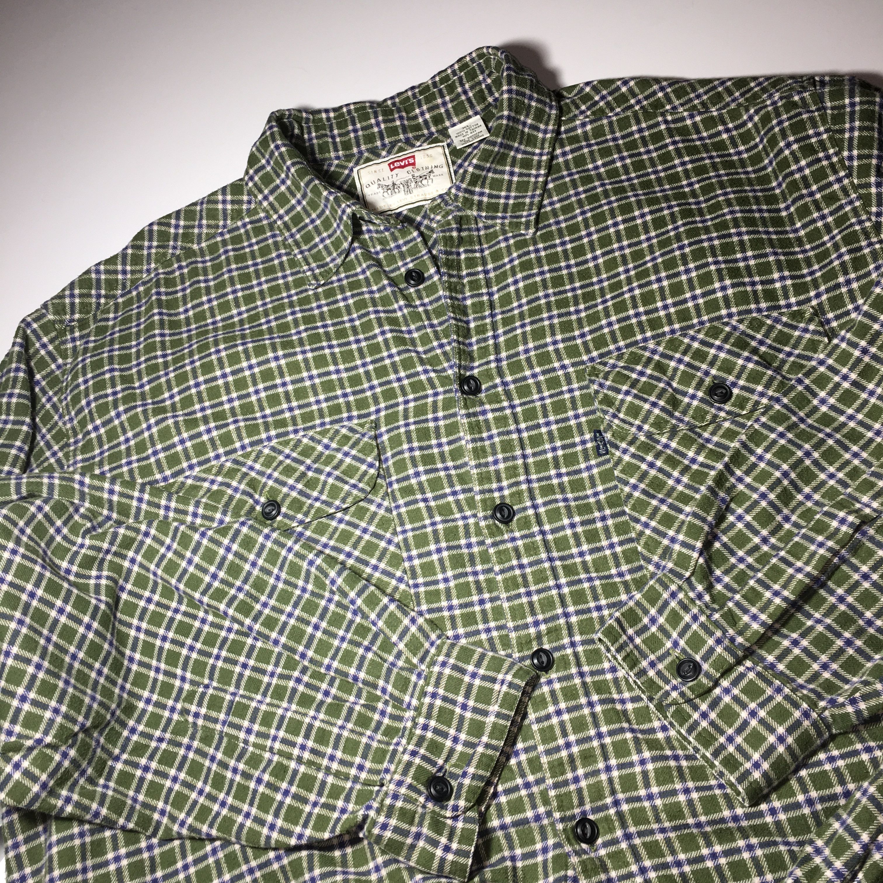 Levi's Levi`s Vintg 90s Travis Scott Style Checkered Flannel Shirt Size US XL / EU 56 / 4 - 5 Thumbnail