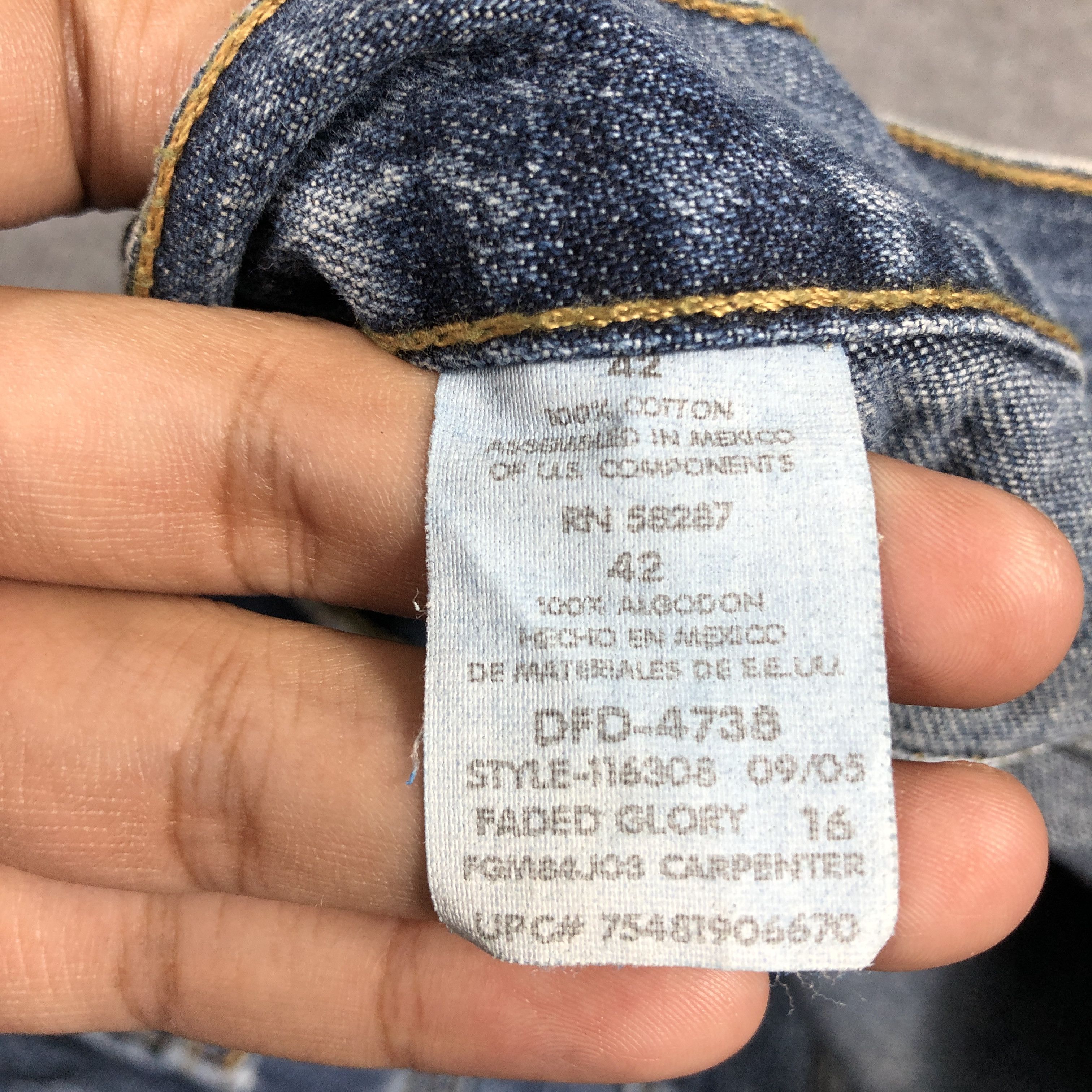 Faded Glory × Vintage Vintage Faded Glory Short Carpenter Jeans L726 Size US 43 - 4 Thumbnail