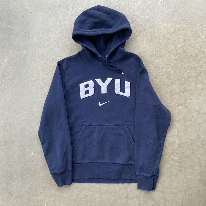 Nike Nike Brigham Young University BYU Center Swoosh Blue Hoodie | Grailed