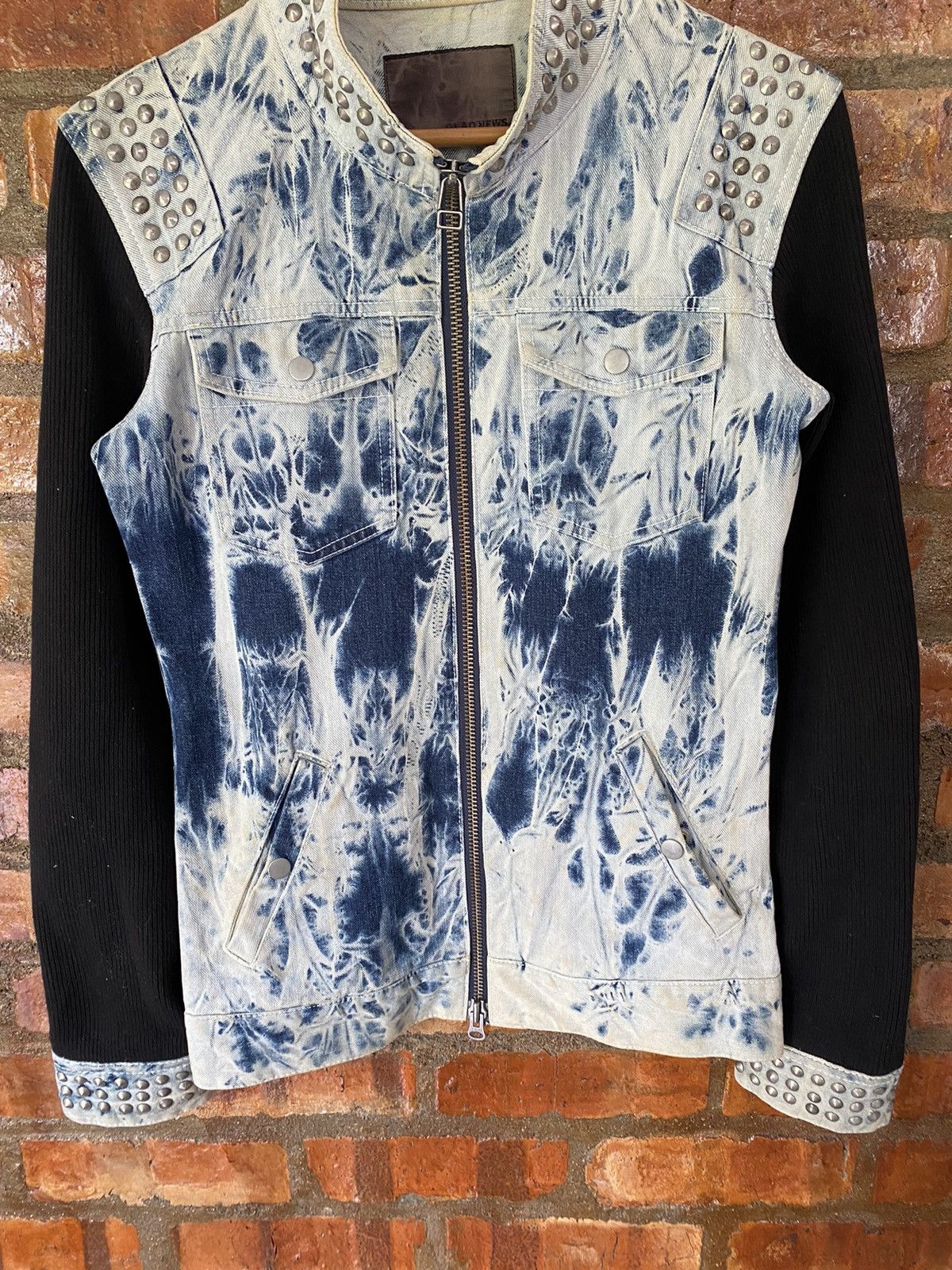 Japanese Brand Glad News japan Studs acids wash hybrid jacket Size US M / EU 48-50 / 2 - 5 Thumbnail